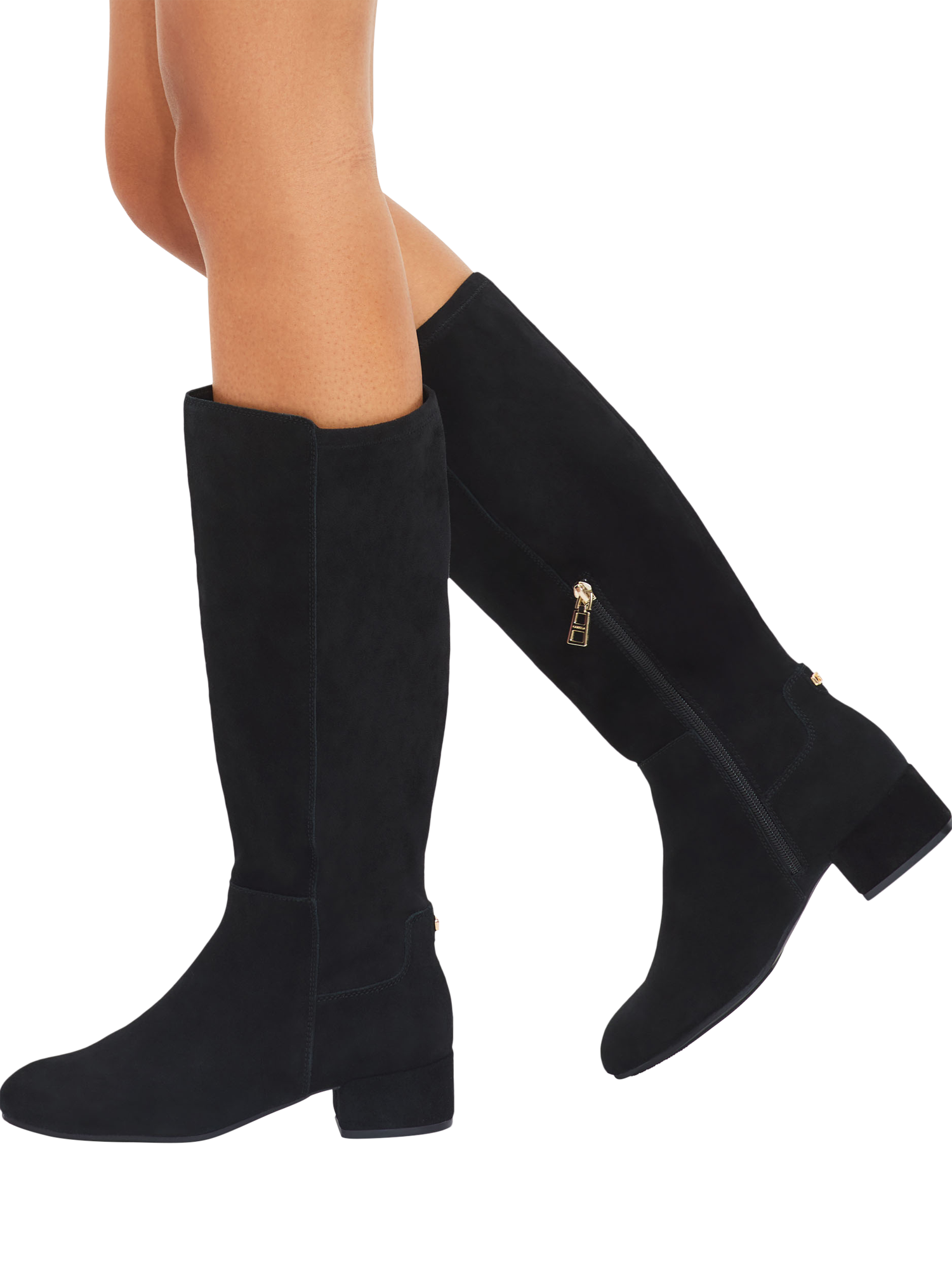 Product image 2 of 5, which shows Carvela Gaia Suede Knee High Boots, Black, 3