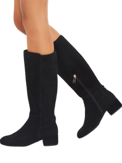 Carvela Gaia Suede Knee High Boots, Black - view 2, Black