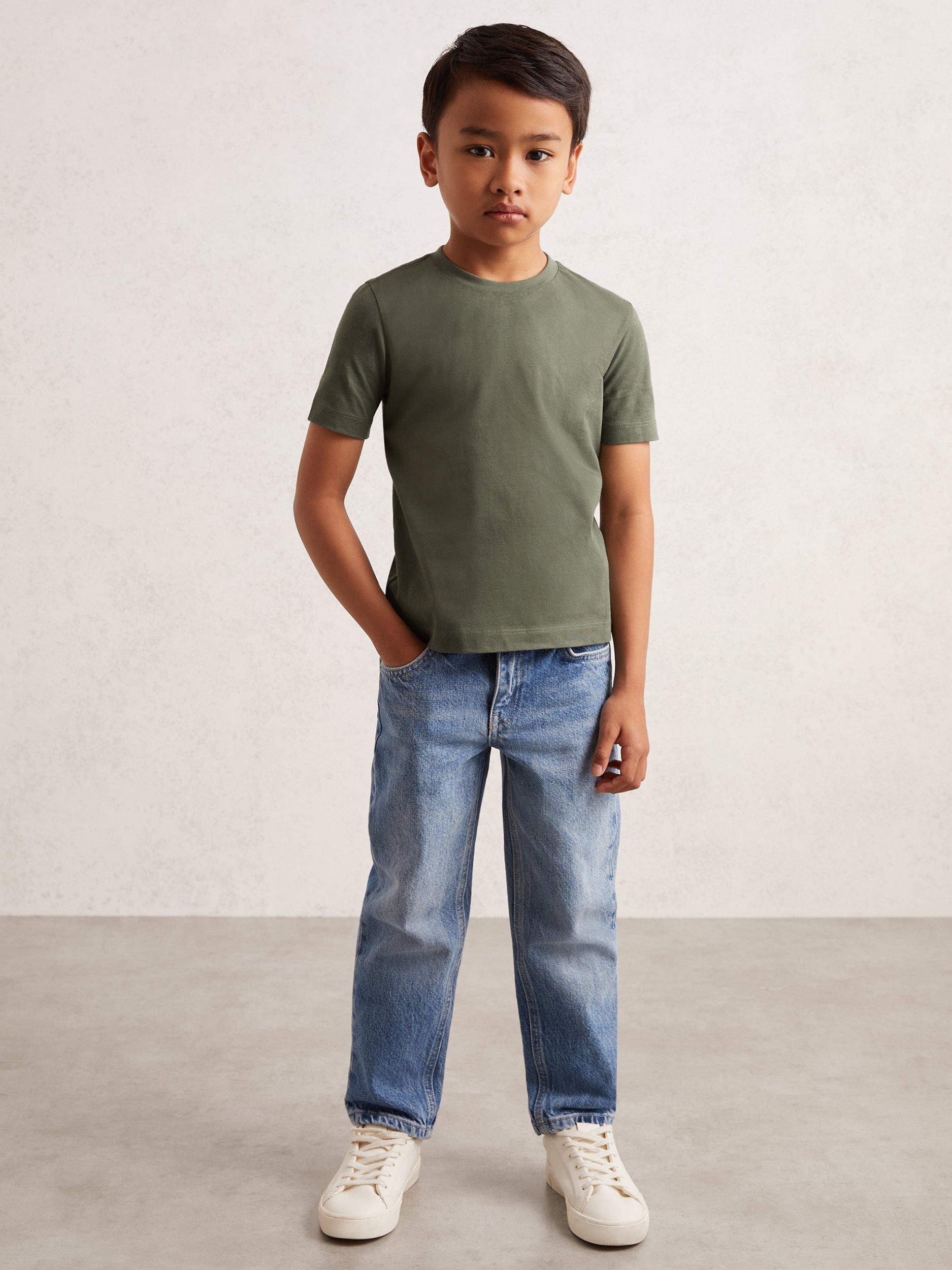 Product image 2 of 4, which shows Reiss Kids' Bless T-Shirt, Dark Sage, 3-4 years