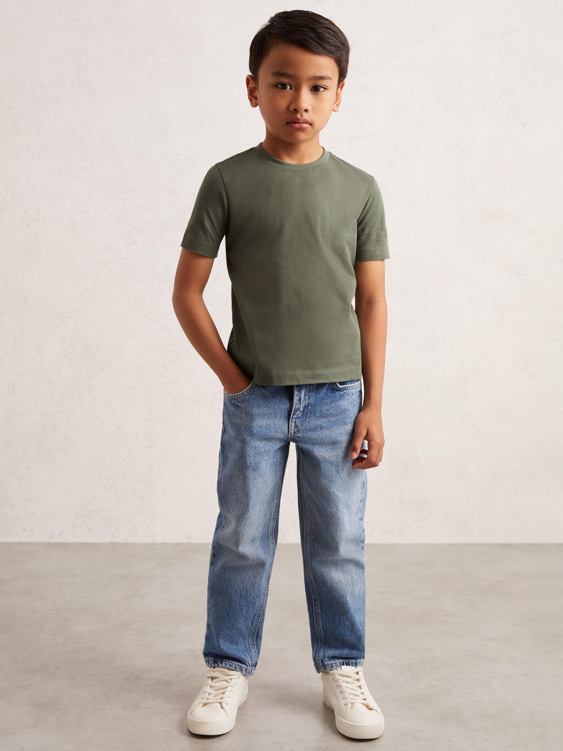 Product image 3 of 4, which shows Reiss Kids' Bless T-Shirt, Dark Sage, 3-4 years