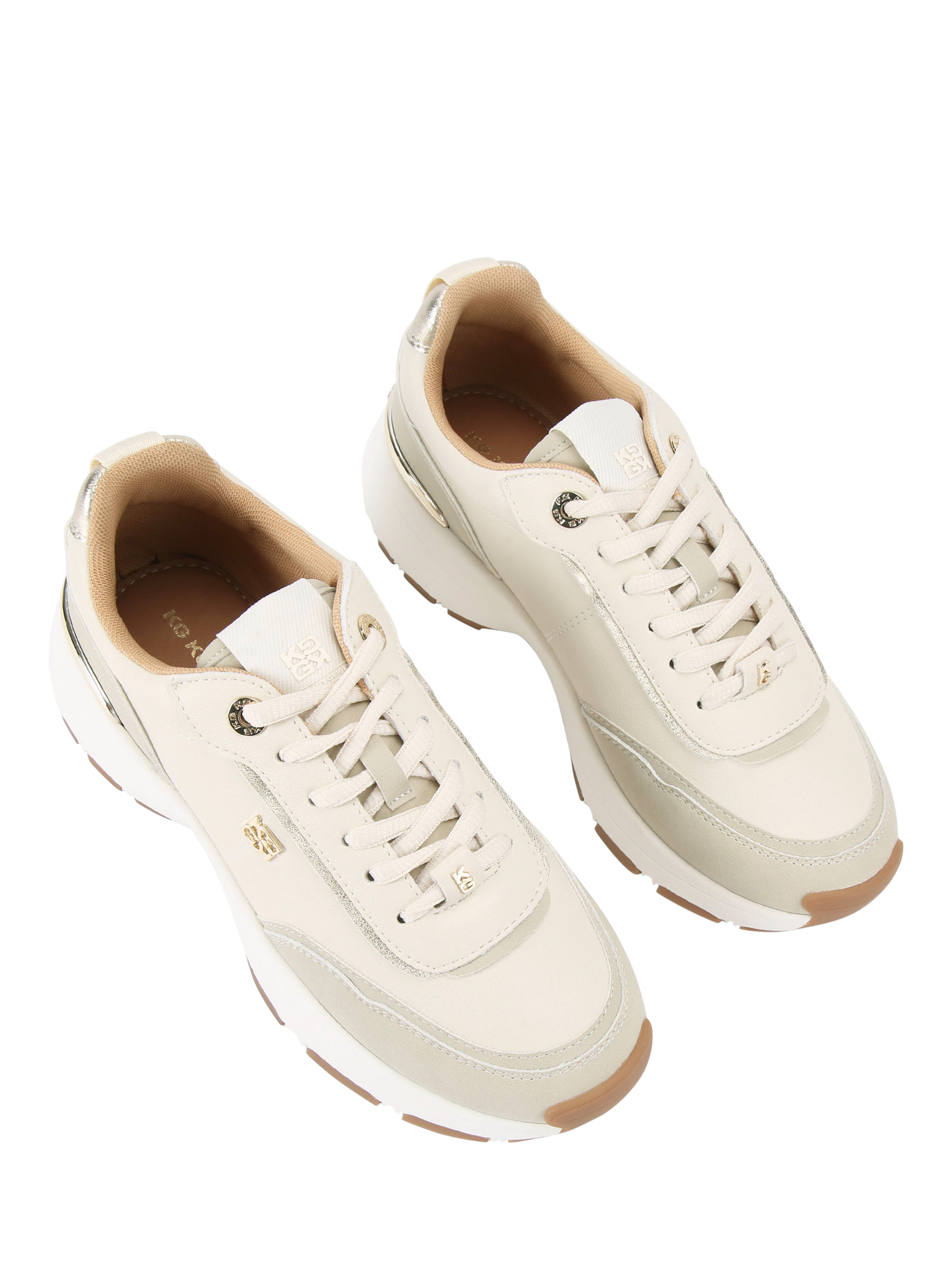 Product image 2 of 4, which shows KG Kurt Geiger Lemi Trainers, Cream/White, 3