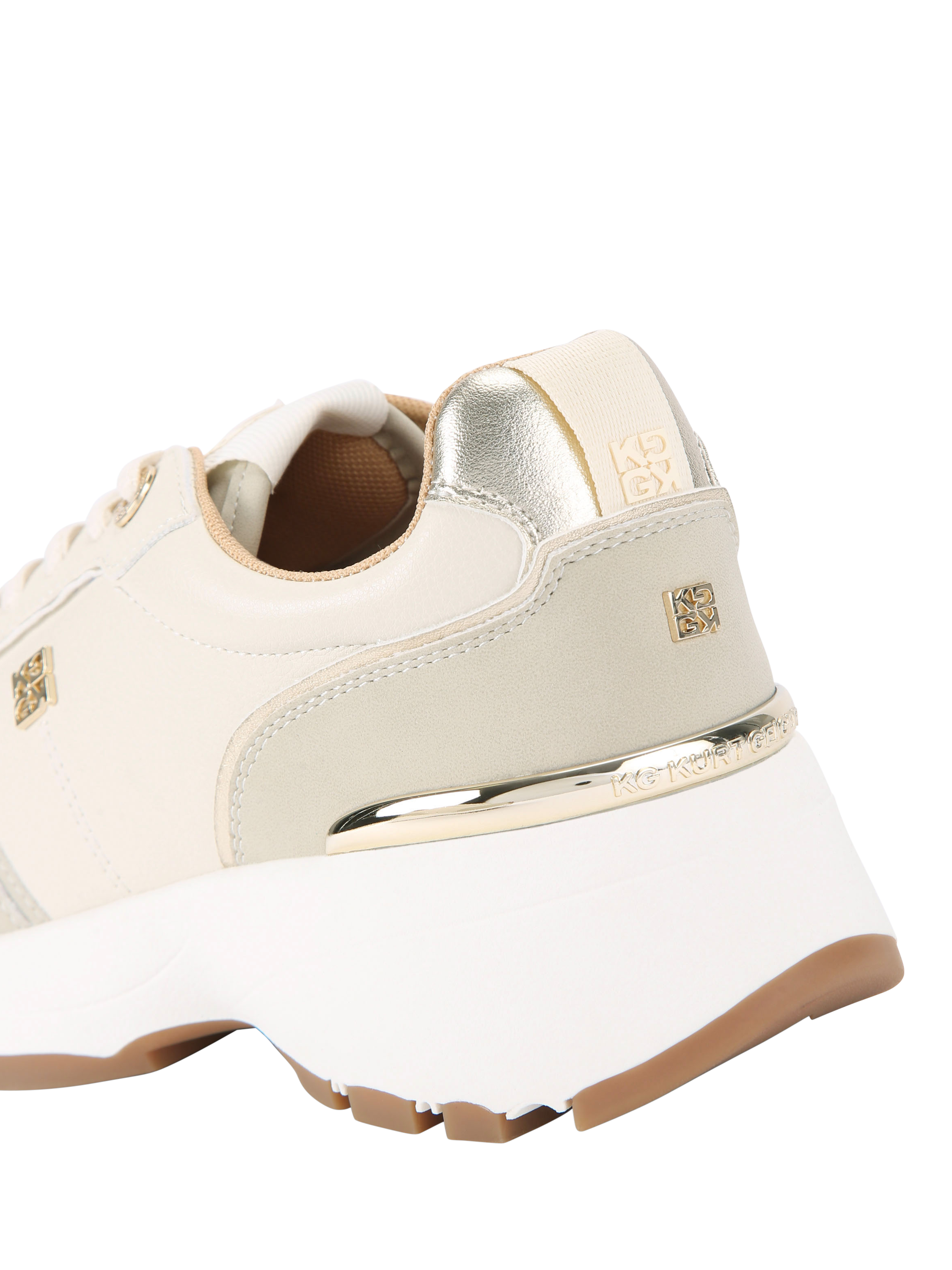 Product image 3 of 4, which shows KG Kurt Geiger Lemi Trainers, Cream/White, 3
