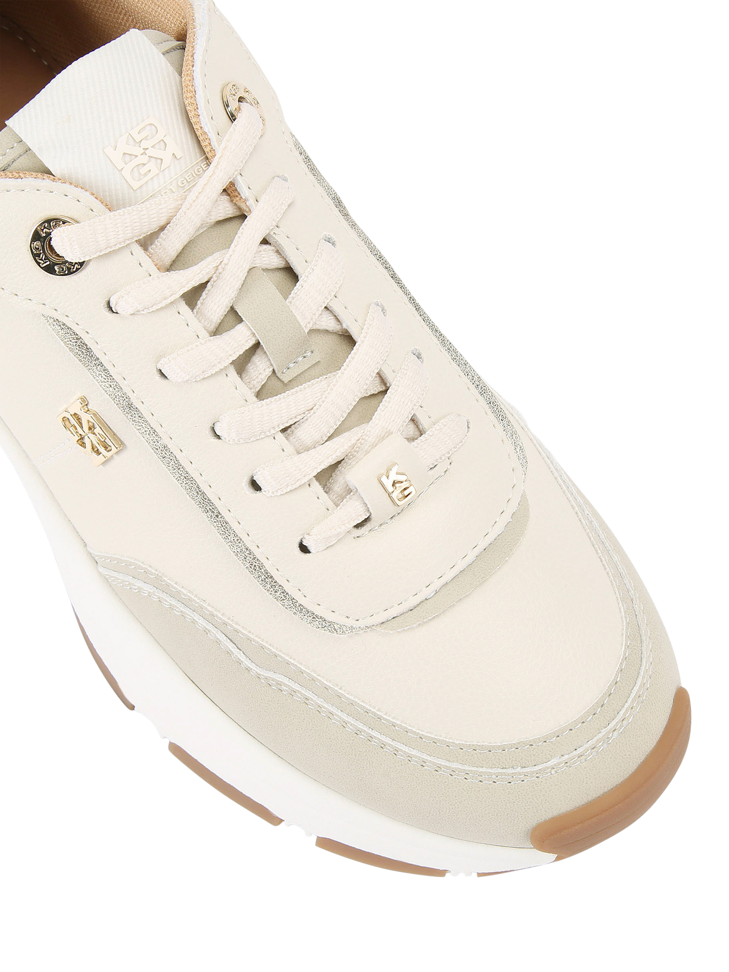Product image 4 of 4, which shows KG Kurt Geiger Lemi Trainers, Cream/White, 3