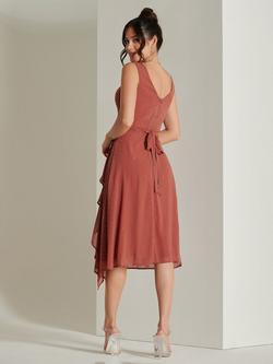 Jolie Moi Embellished Sleeveless Midi Dress, Rust - view 2, Rust
