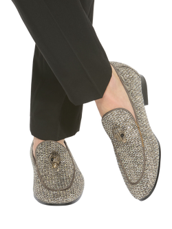 Kurt Geiger London Hugh Eagle Embellished Loafers, Gold - view 2, Gold