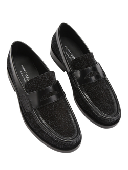 Kurt Geiger London Lombard Sparkle Leather Loafers, Black - view 2, Black