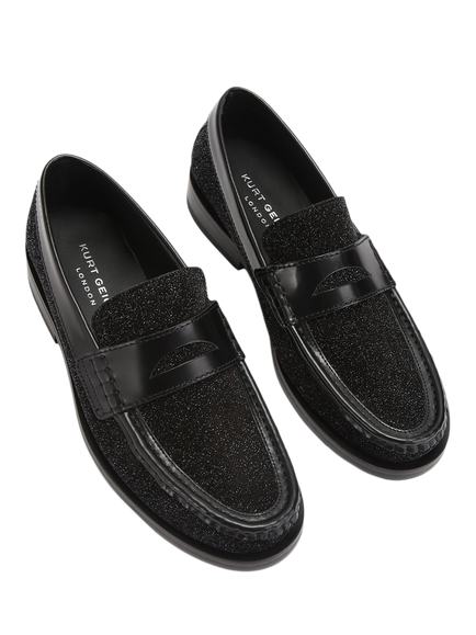Kurt Geiger London Lombard Sparkle Leather Loafers, Black - view 2, Black