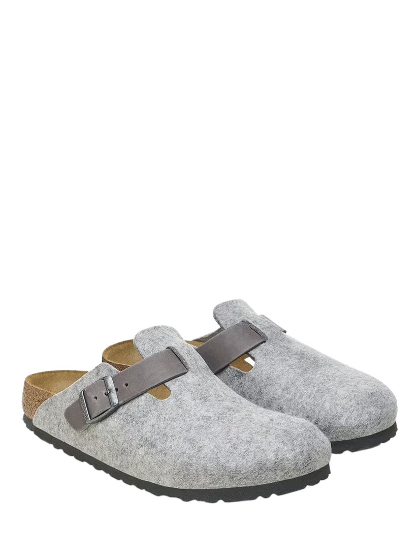 Product image 2 of 3, which shows Birkenstock Boston Felt Clogs, Light Grey, 7
