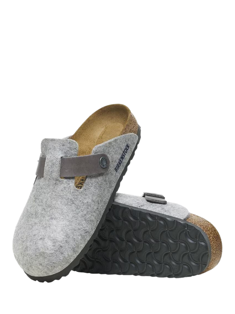 Product image 3 of 3, which shows Birkenstock Boston Felt Clogs, Light Grey, 7