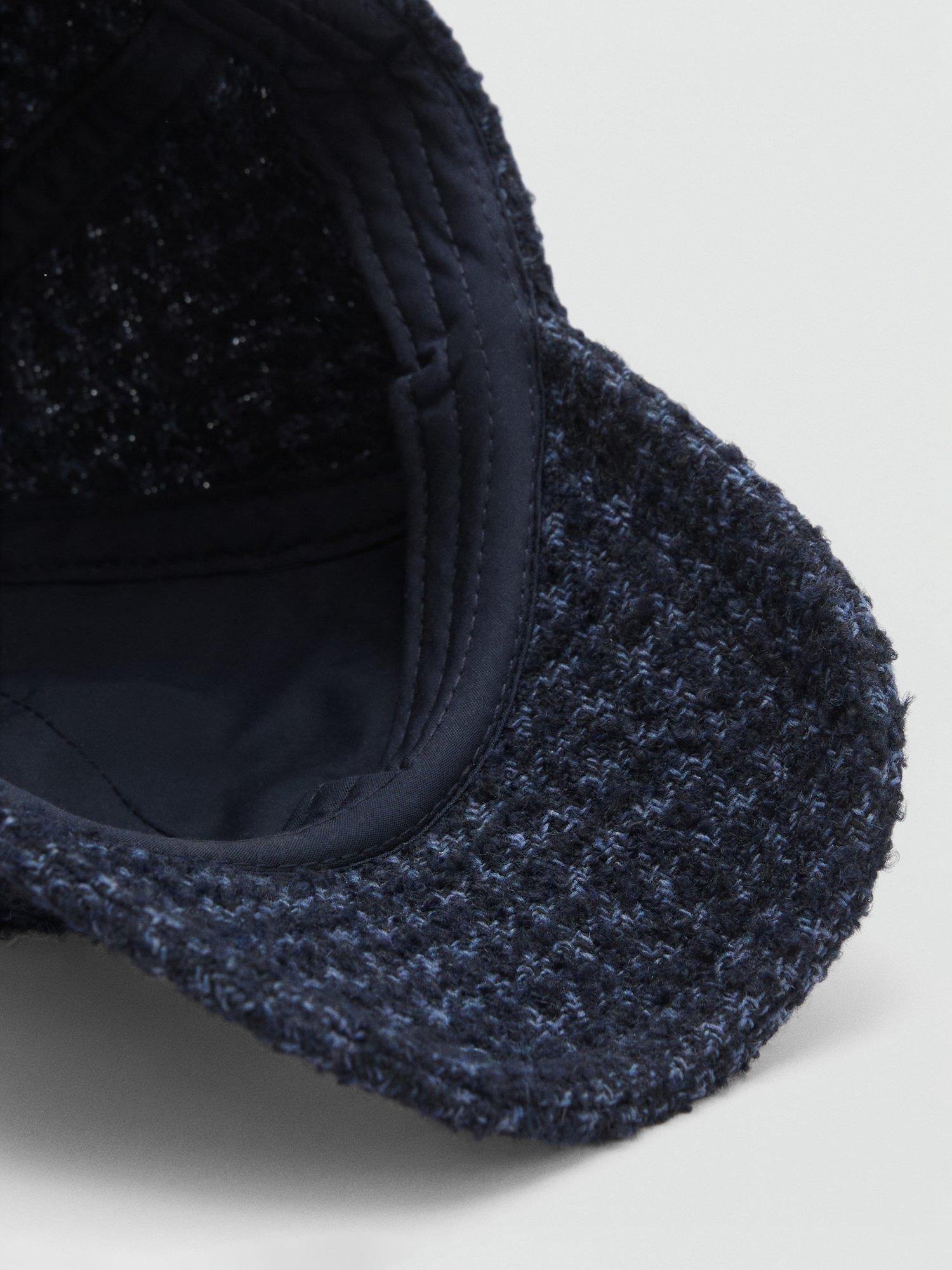 Product image 4 of 4, which shows Mango Kids' Indigoh Textured Cap, Navy, M