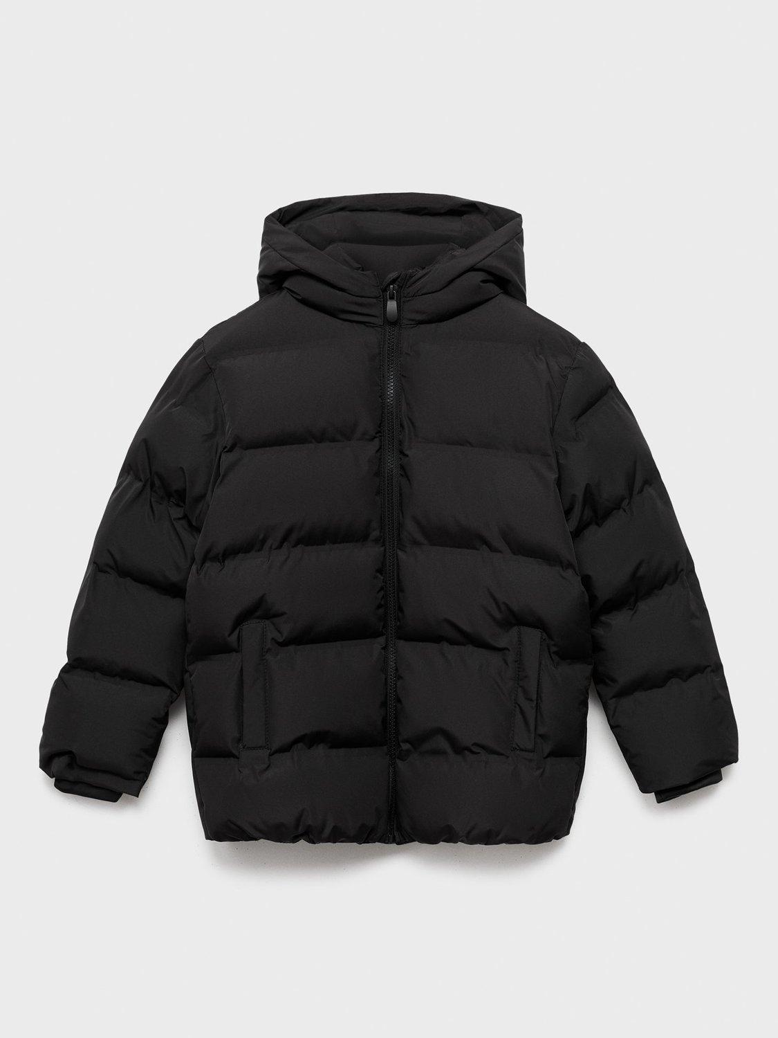 Product image 3 of 6, which shows Mango Kids' Africa Puffer Anorak Jacket, Black, 8 years