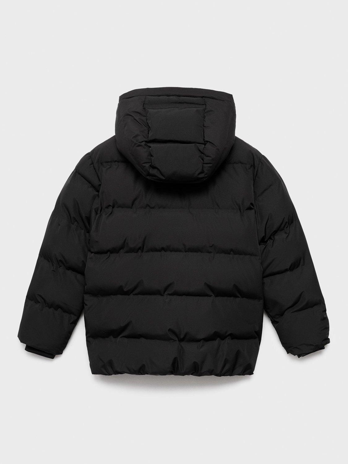 Product image 4 of 6, which shows Mango Kids' Africa Puffer Anorak Jacket, Black, 8 years