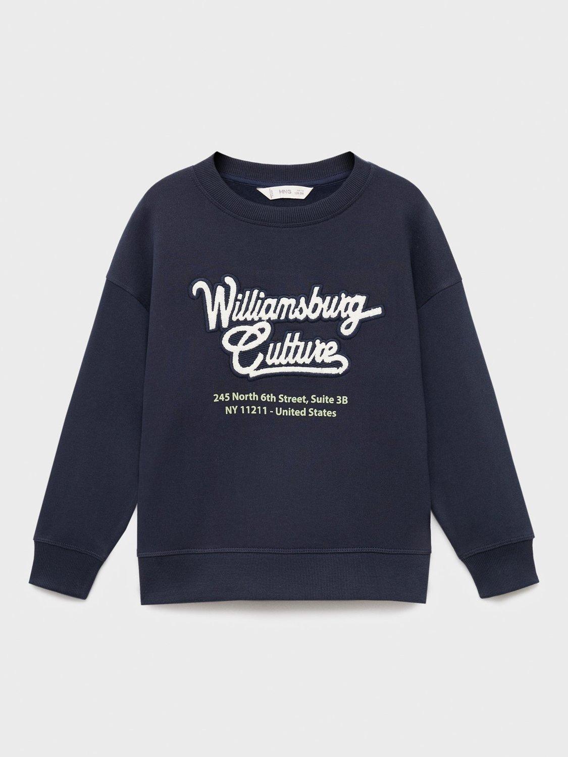 Product image 1 of 4, which shows Mango Kids' Williamsburg Sweatshirt, Navy, 7-8 years