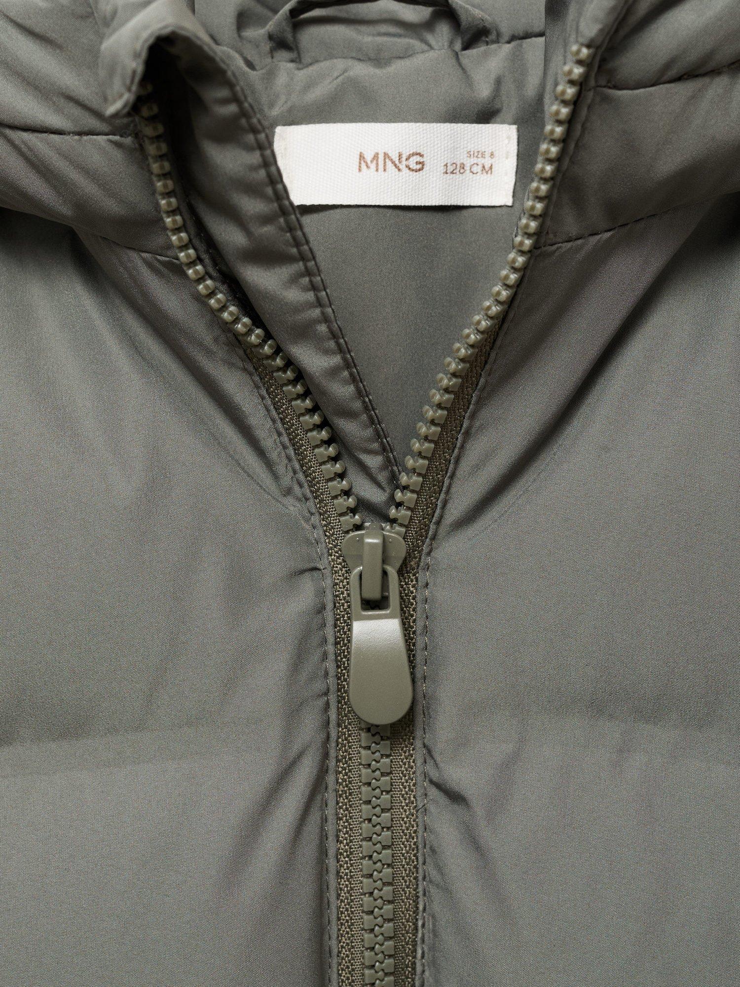 Product image 6 of 6, which shows Mango Kids' Africa Puffer Anorak Jacket, Green, 6 years