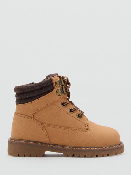 Mango Kids' Benb Lace Up Mountain Boots, Medium Brown, Medium Brown