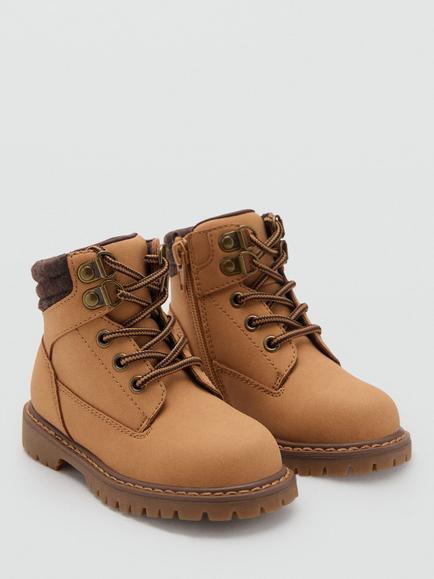 Mango Kids' Benb Lace Up Mountain Boots, Medium Brown - view 2, Medium Brown