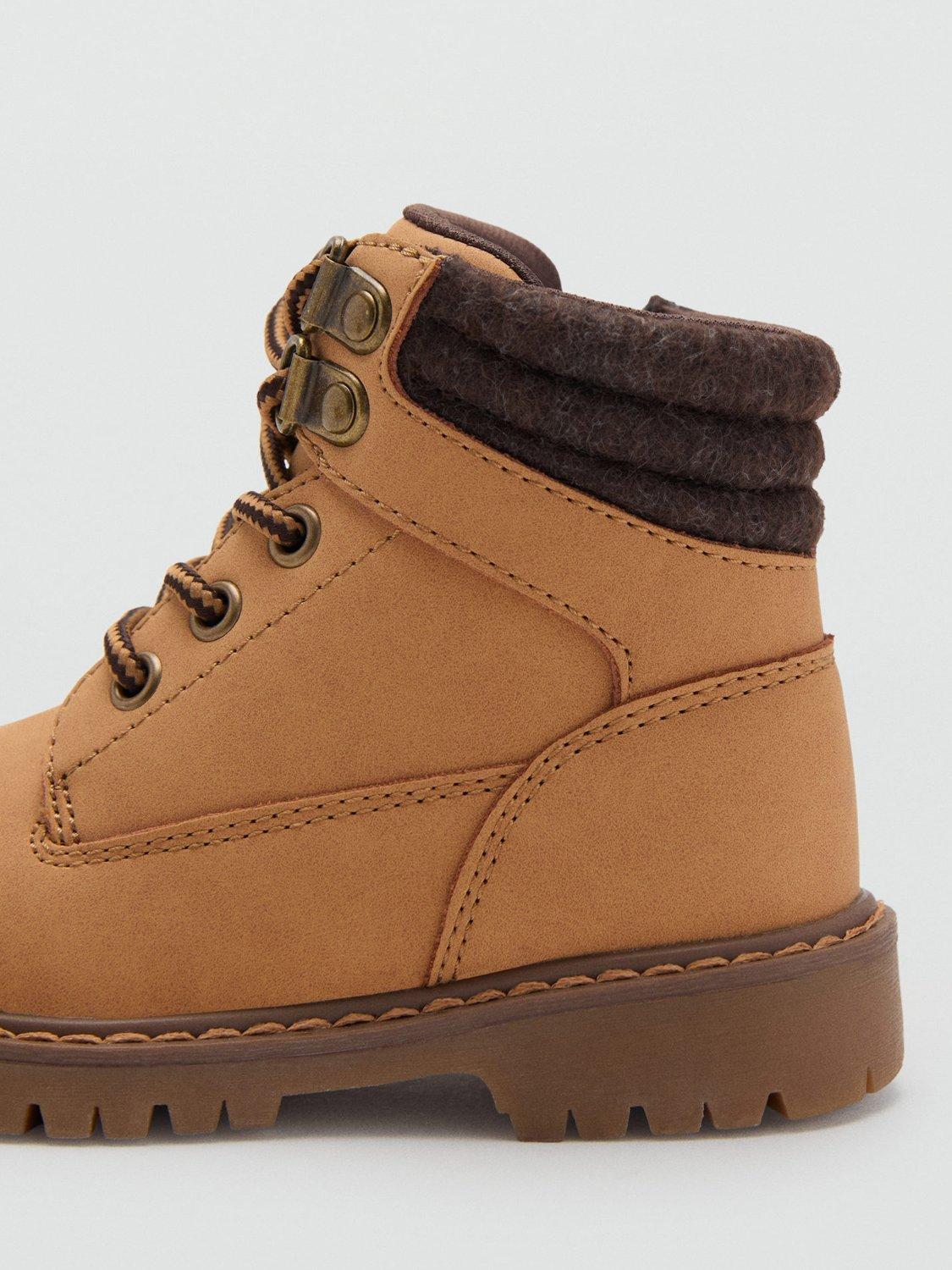 Product image 3 of 5, which shows Mango Kids' Benb Lace Up Mountain Boots, Medium Brown, 10 Jnr