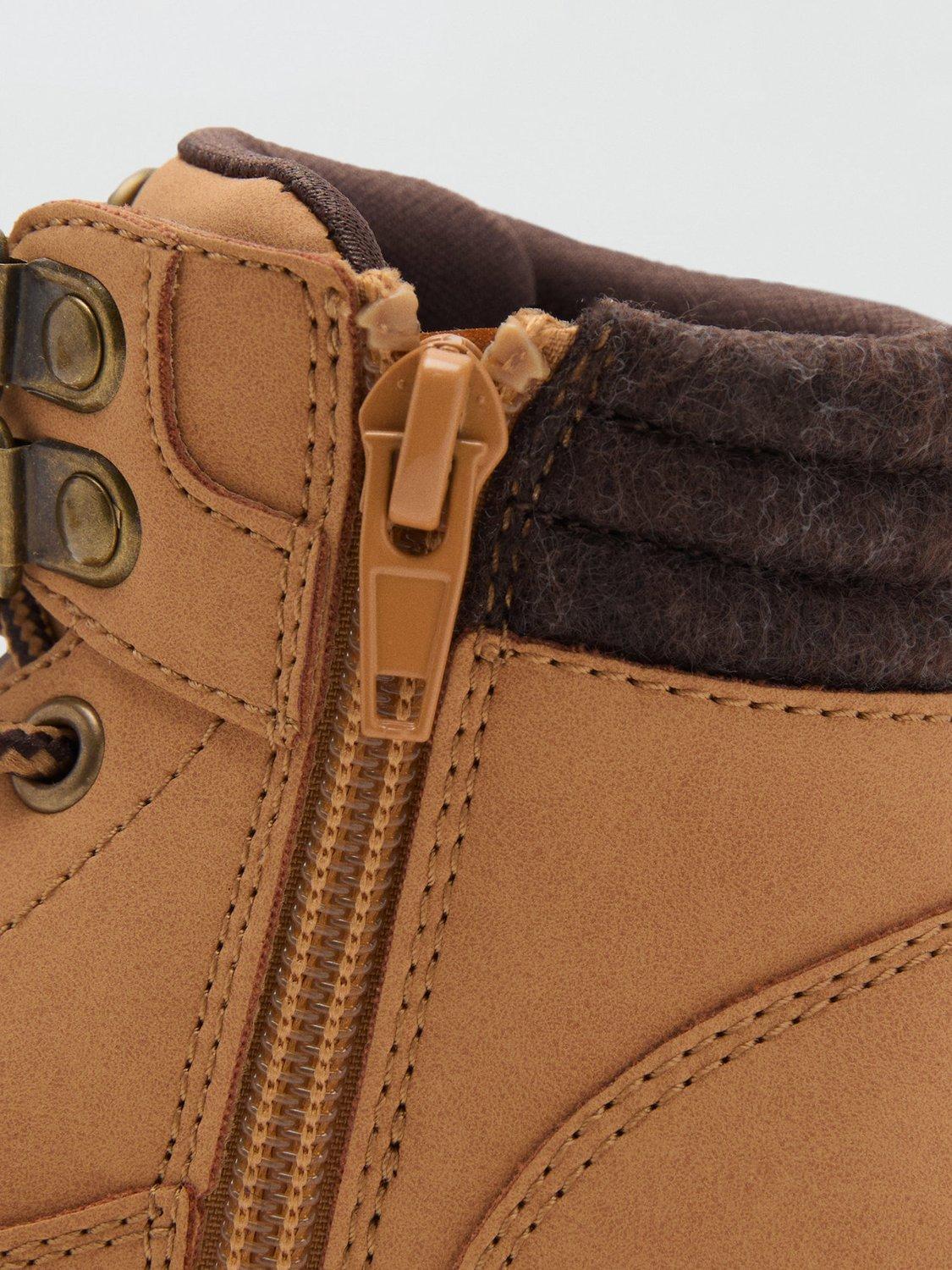 Product image 4 of 5, which shows Mango Kids' Benb Lace Up Mountain Boots, Medium Brown, 10 Jnr