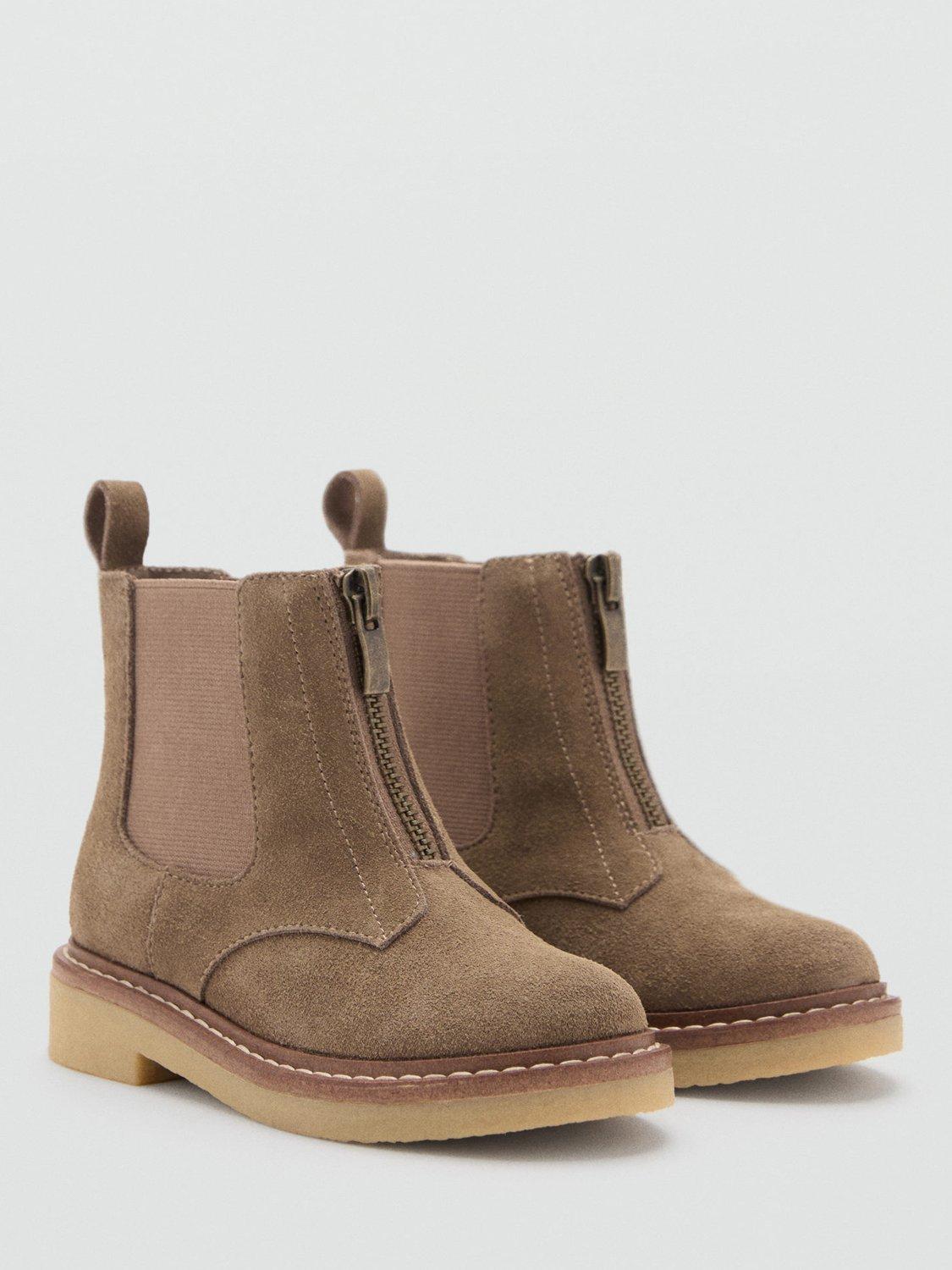 Product image 3 of 5, which shows Mango Kids' Calista Suede Ankle Boots, Medium Brown, 4.5 Jnr