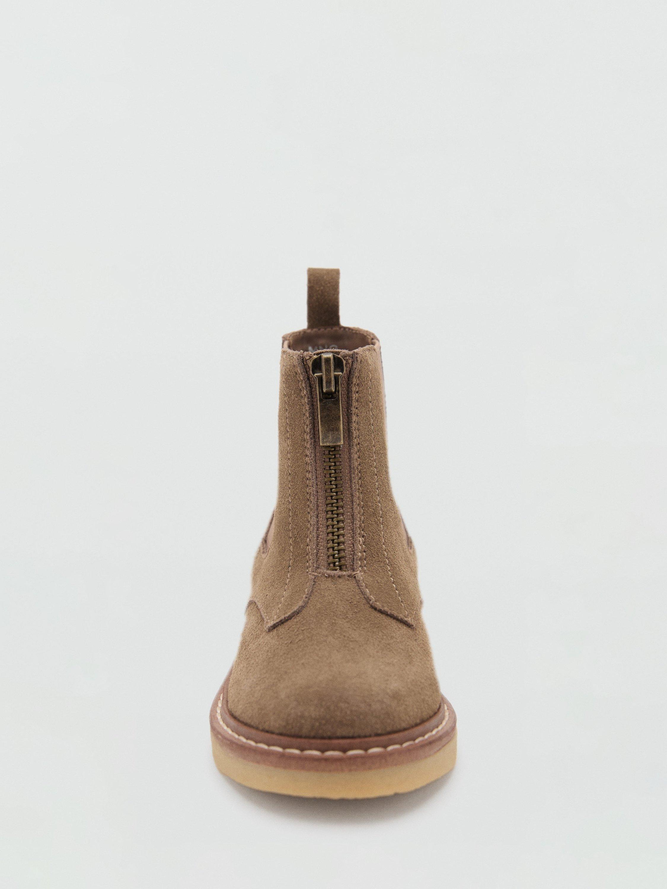 Product image 4 of 5, which shows Mango Kids' Calista Suede Ankle Boots, Medium Brown, 4.5 Jnr