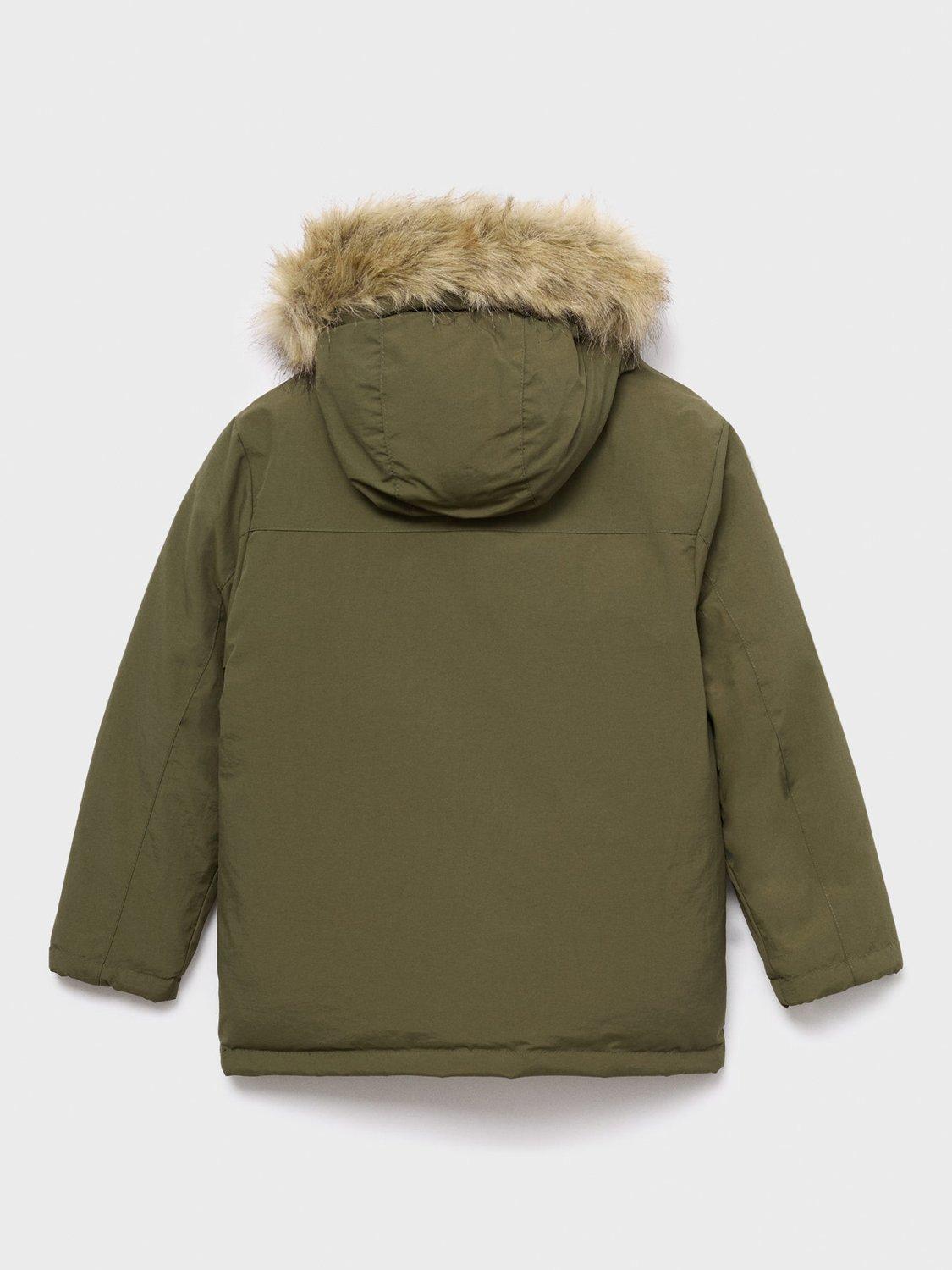 Product image 2 of 4, which shows Mango Kids' Fernando Parka Jacket, Khaki, 10 years