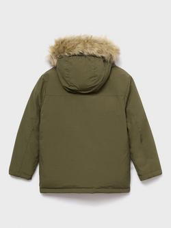 Mango Kids' Fernando Parka Jacket, Khaki - view 2, Khaki