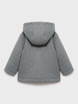 Mango Kids' Lucio Wool Blend Hooded Overcoat - view 2, Grey