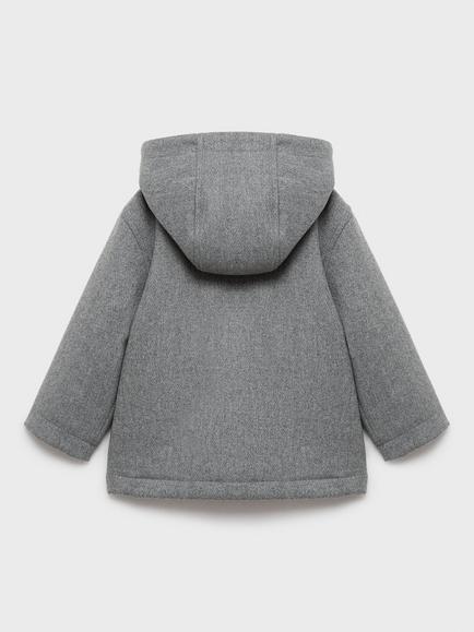 Mango Kids' Lucio Wool Blend Hooded Overcoat - view 2, Grey