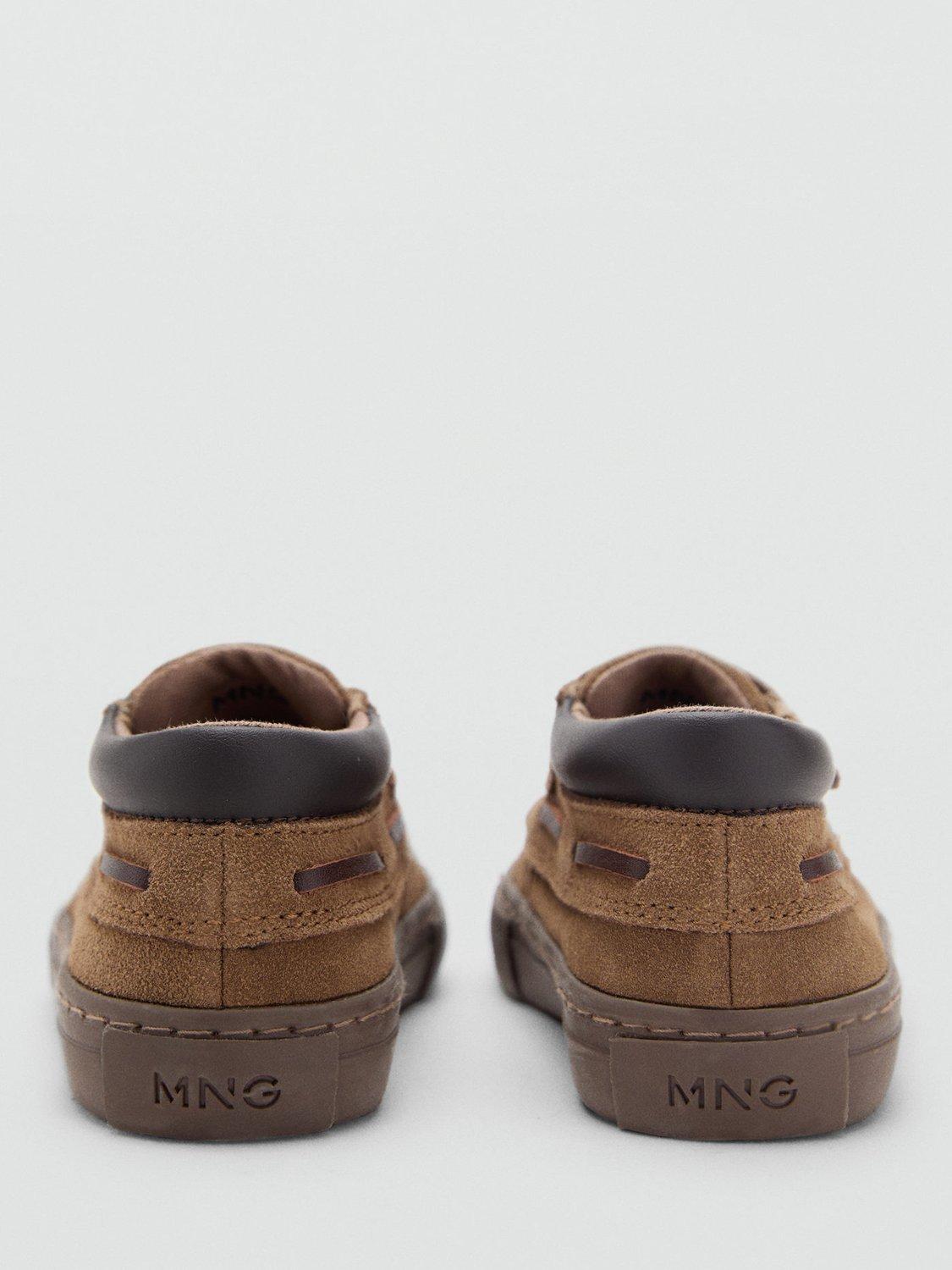 Product image 3 of 3, which shows Mango Kids' Thiago Suede Round Toe Moccasins, Dark Brown, 4.5 Jnr