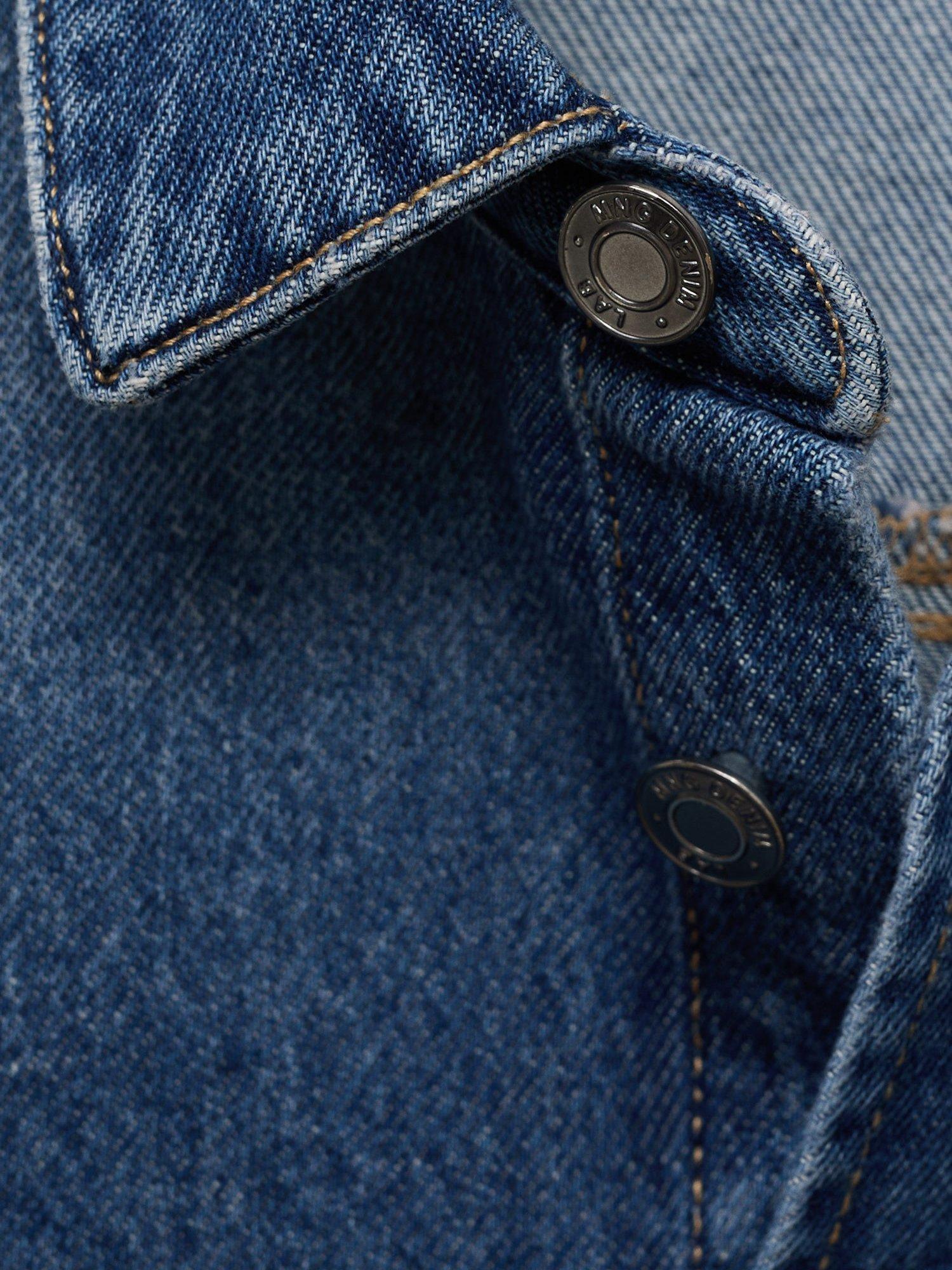 Product image 6 of 6, which shows Mango Kids' Denim Long Sleeved Shirt, Open Blue, 5-6 years