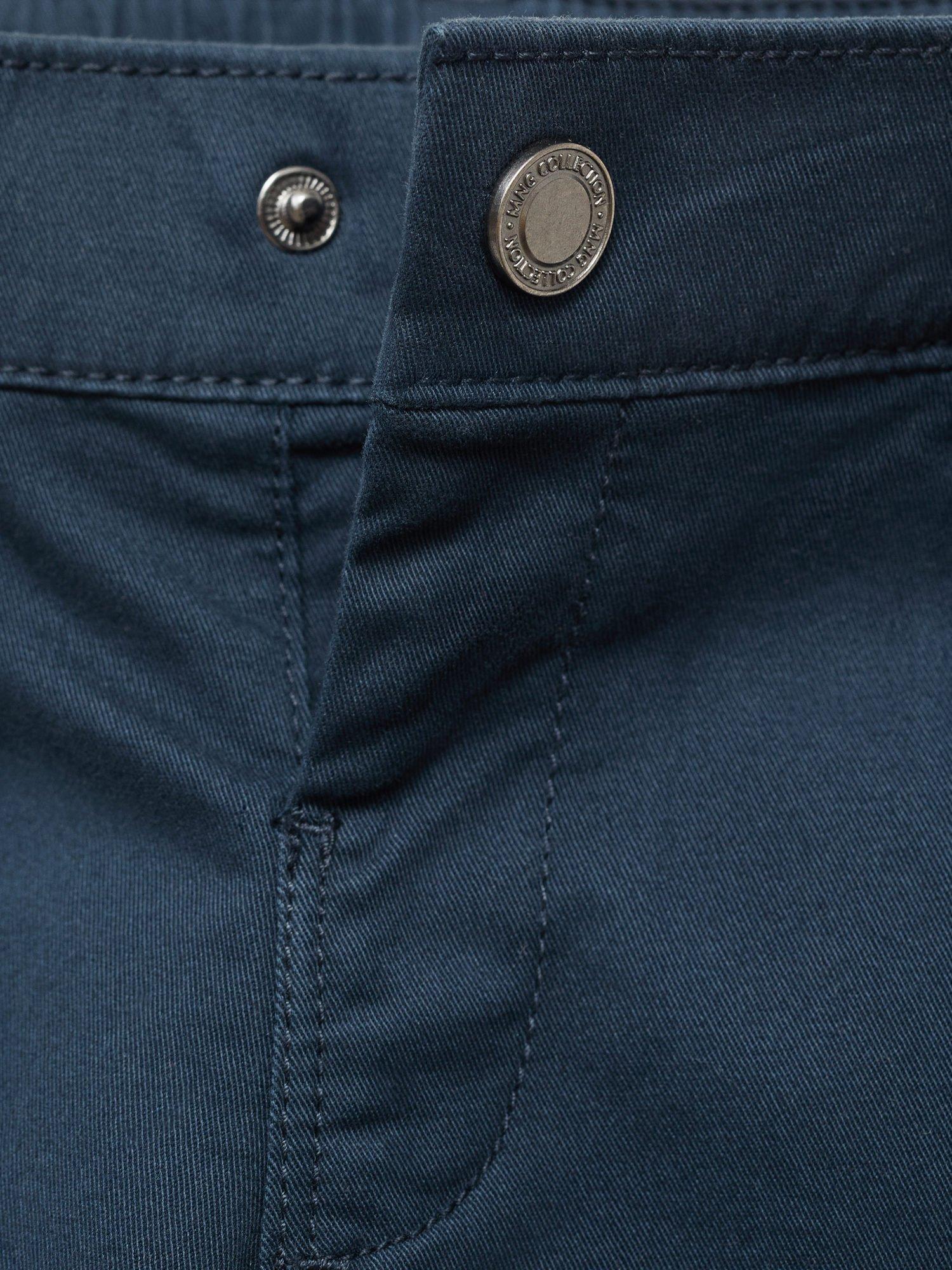 Product image 4 of 4, which shows Mango Kids' Cotton Blend Cargo Trousers, Navy, 4-5 years