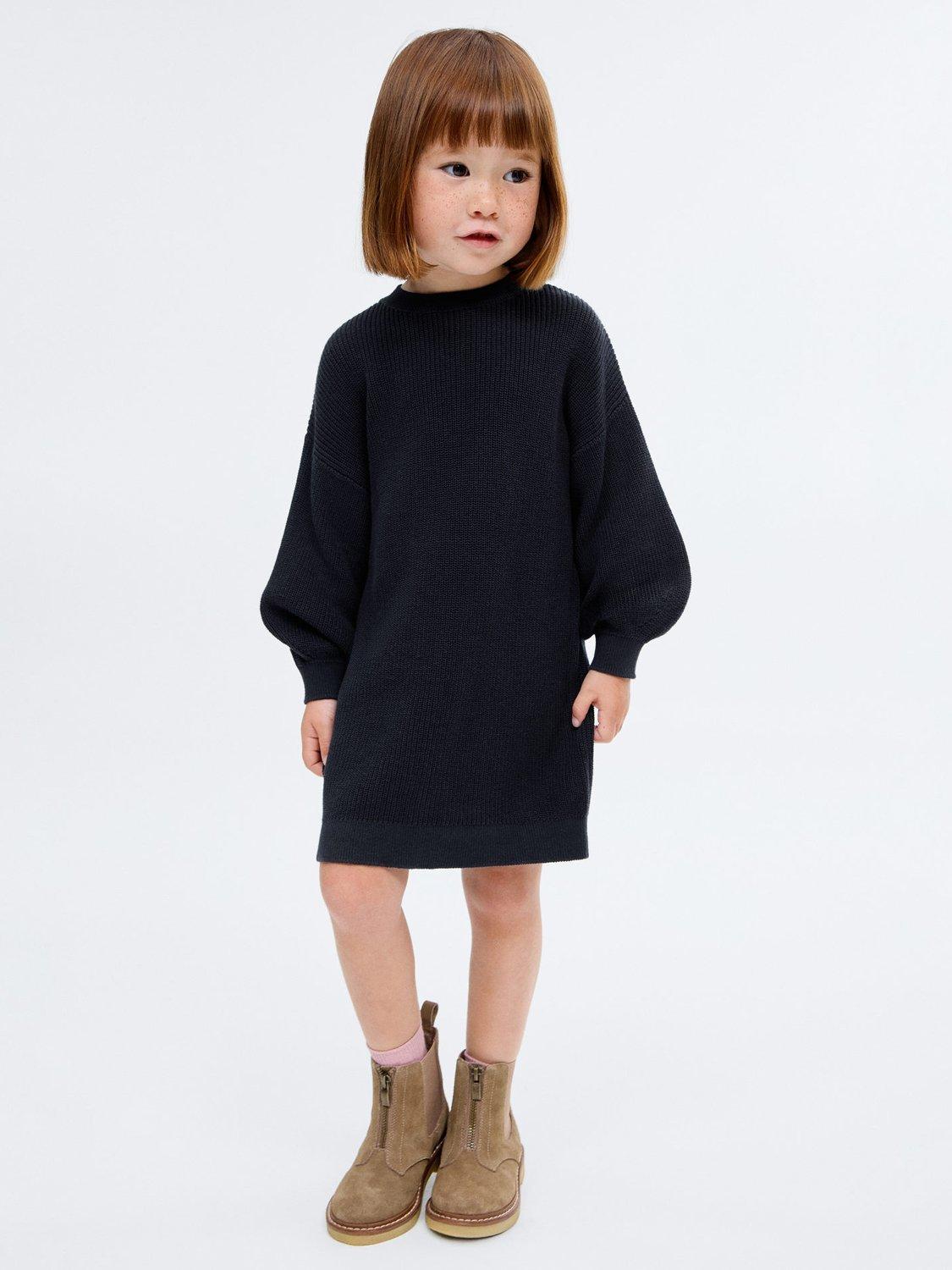Product image 2 of 7, which shows Mango Kids' Saskib Jumper Dress, Navy, 4-5 years