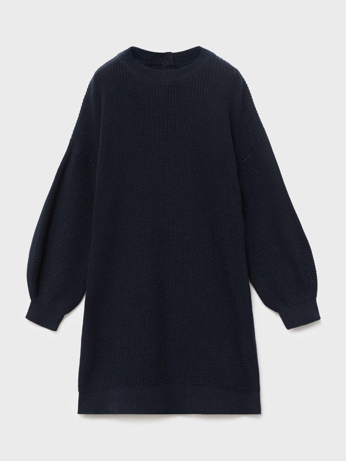 Product image 3 of 7, which shows Mango Kids' Saskib Jumper Dress, Navy, 4-5 years