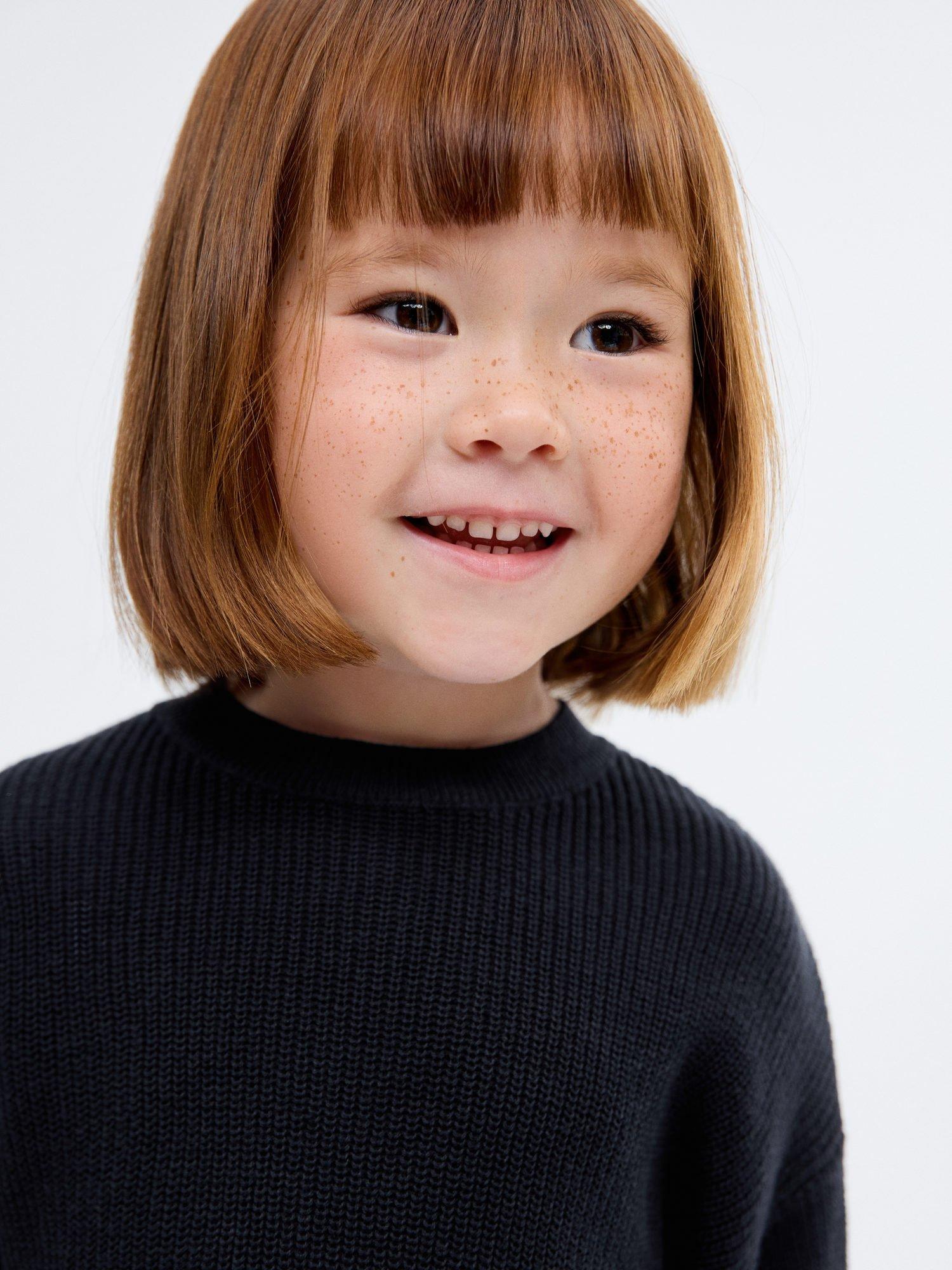 Product image 6 of 7, which shows Mango Kids' Saskib Jumper Dress, Navy, 4-5 years