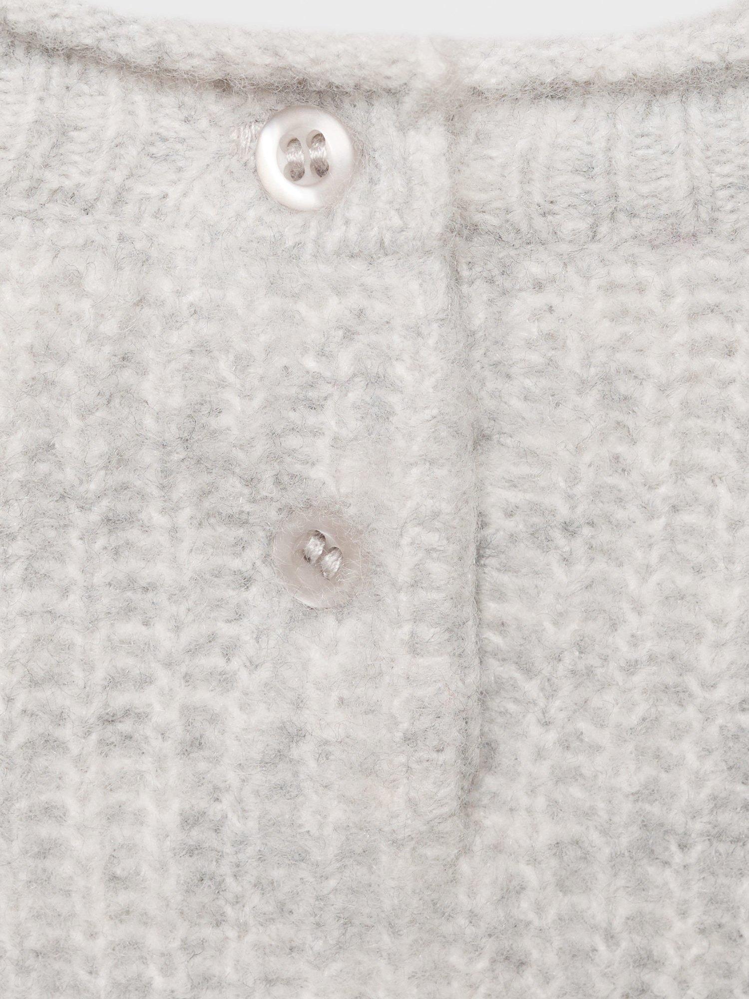 Product image 4 of 5, which shows Mango Kids' Sophie Long Sleeve Knitted Jumper, Pastel Grey, 18-24 months