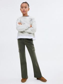 Mango Kids' Cotton Blend Relaxed Sporty Sweatshirt, Pastel Grey - view 2, Pastel Grey