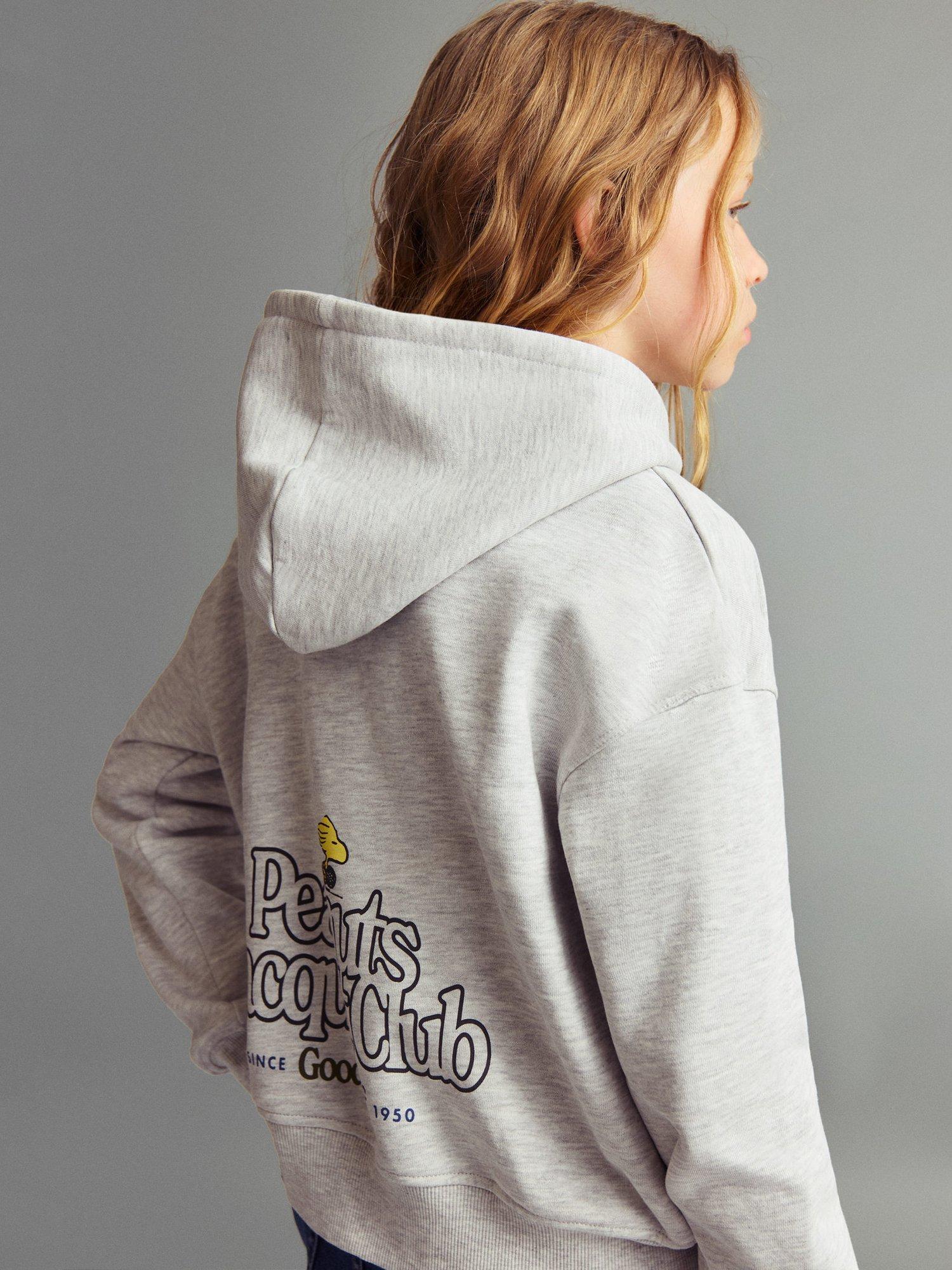 Product image 2 of 6, which shows Mango Kids' Snoopy Champion Sweatshirt, Light Pastel Grey, 9-10 years