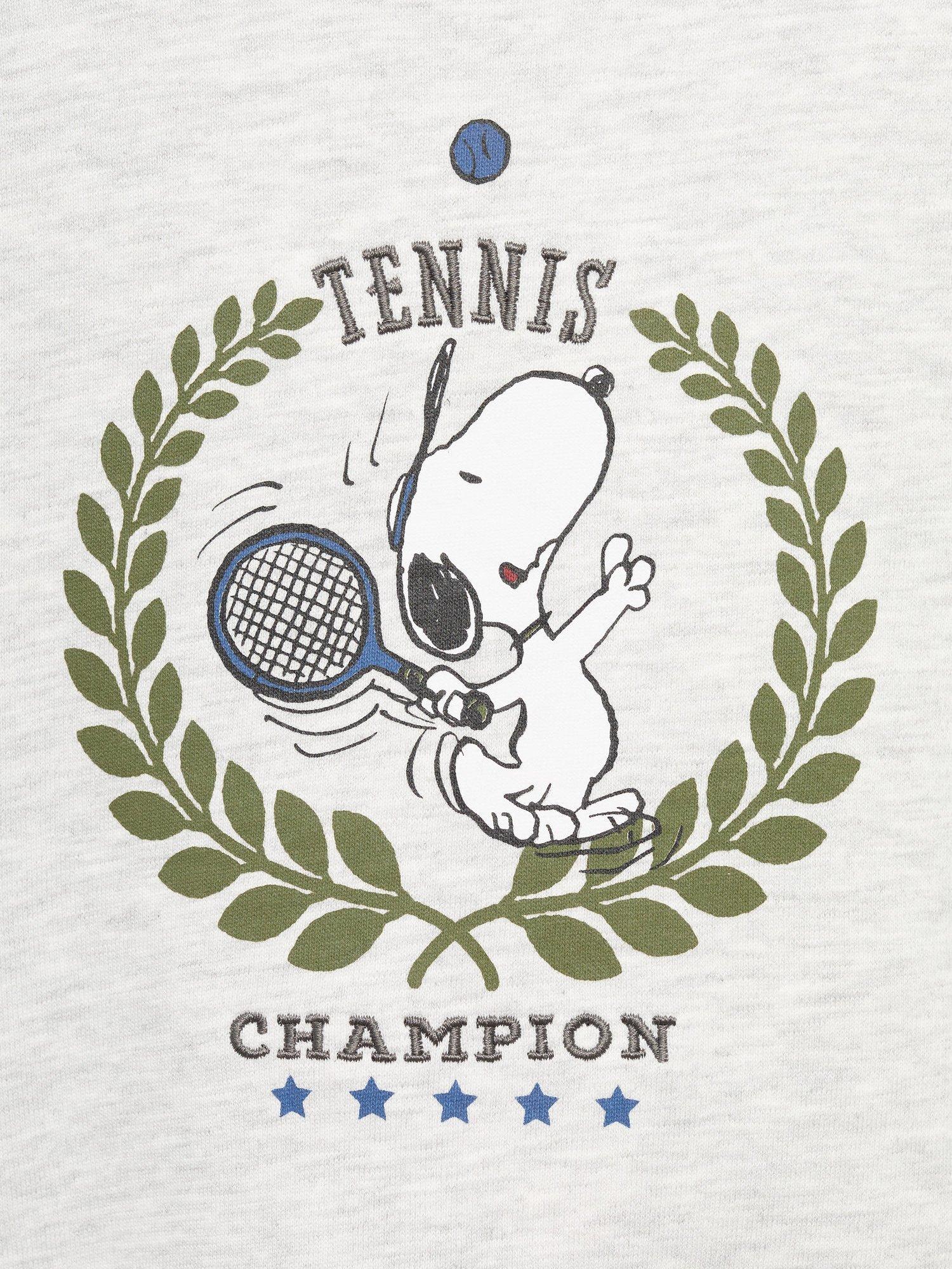 Product image 6 of 6, which shows Mango Kids' Snoopy Champion Sweatshirt, Light Pastel Grey, 9-10 years