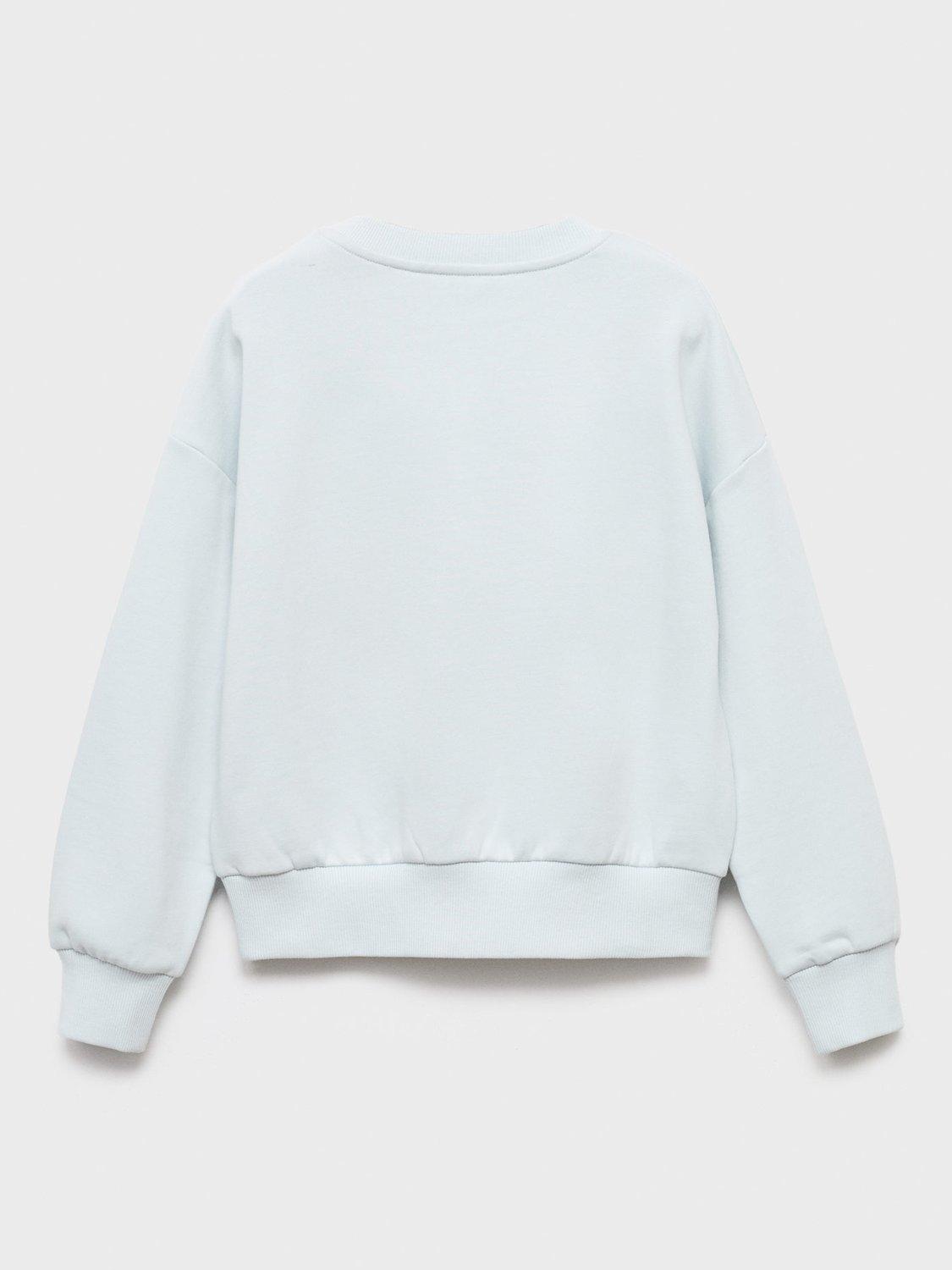 Product image 4 of 7, which shows Mango Kids' Cotton Snoopy Peanuts Sweatshirt, Pastel Blue, 5-6 years