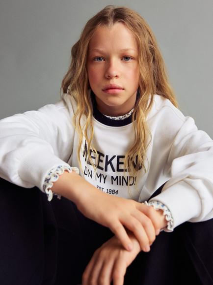 Mango Kids' Weekend Sweatshirt, Natural White - view 2, Natural White
