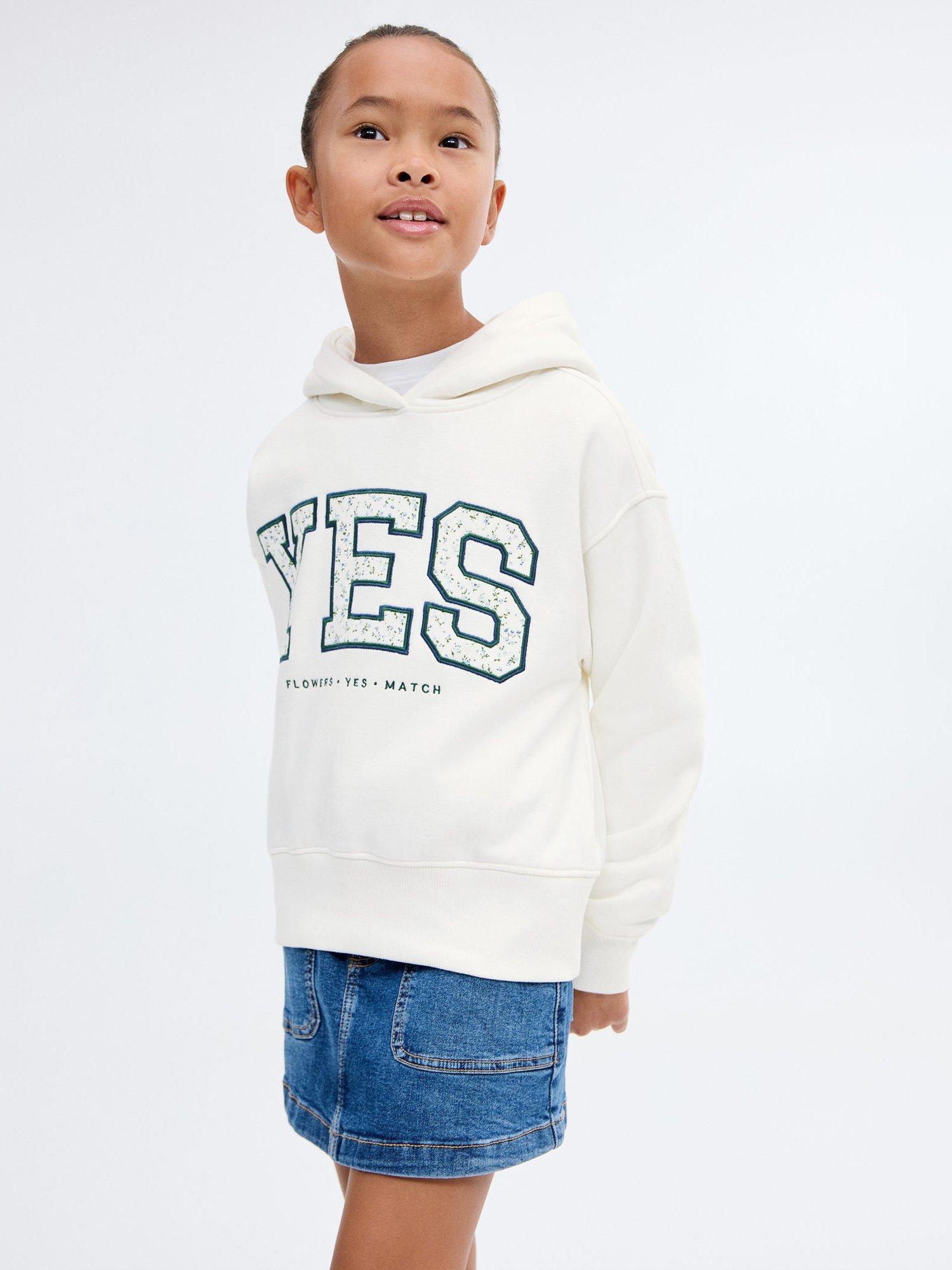 Product image 1 of 7, which shows Mango Kids' Yes Sweatshirt, Natural White, 11-12 years