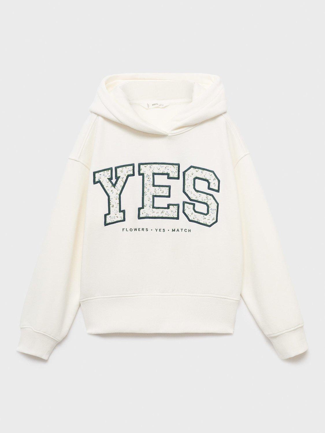 Product image 3 of 7, which shows Mango Kids' Yes Sweatshirt, Natural White, 11-12 years