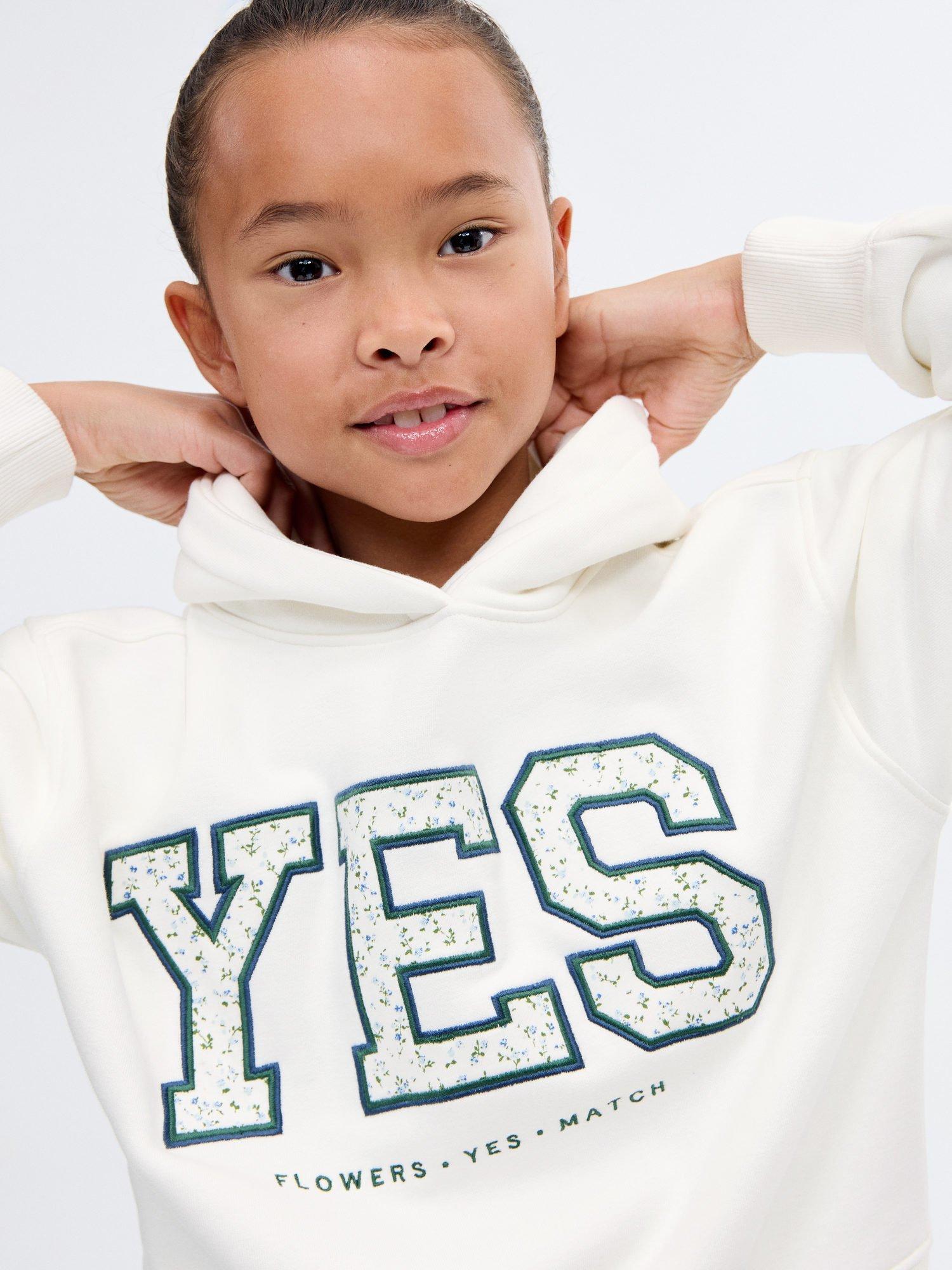 Product image 6 of 7, which shows Mango Kids' Yes Sweatshirt, Natural White, 11-12 years