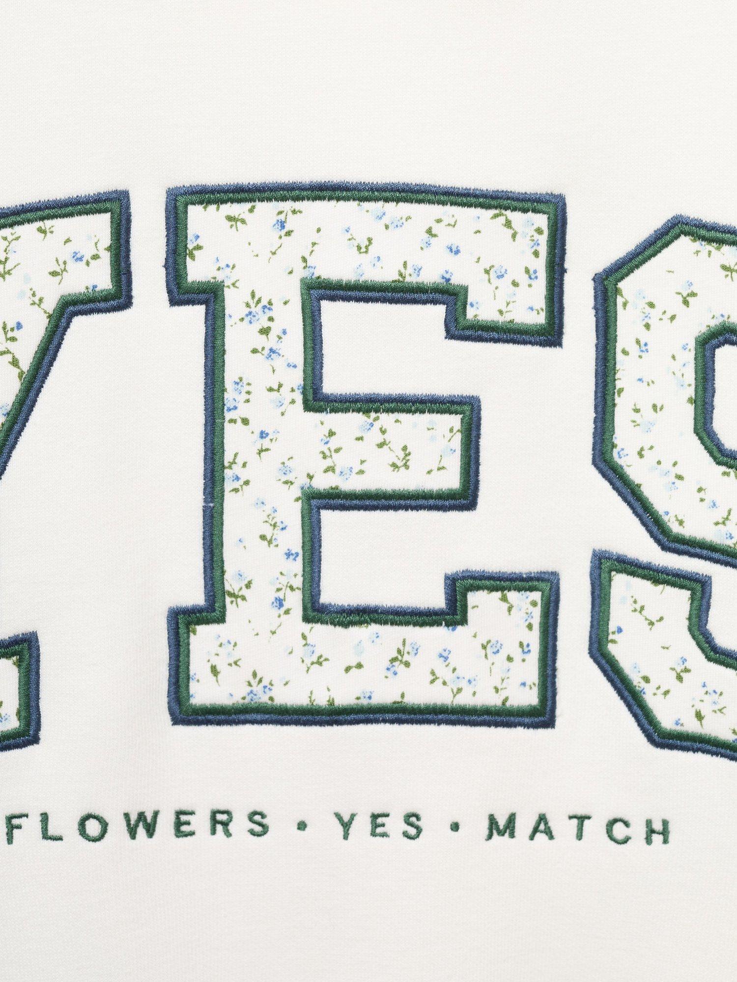 Product image 7 of 7, which shows Mango Kids' Yes Sweatshirt, Natural White, 11-12 years