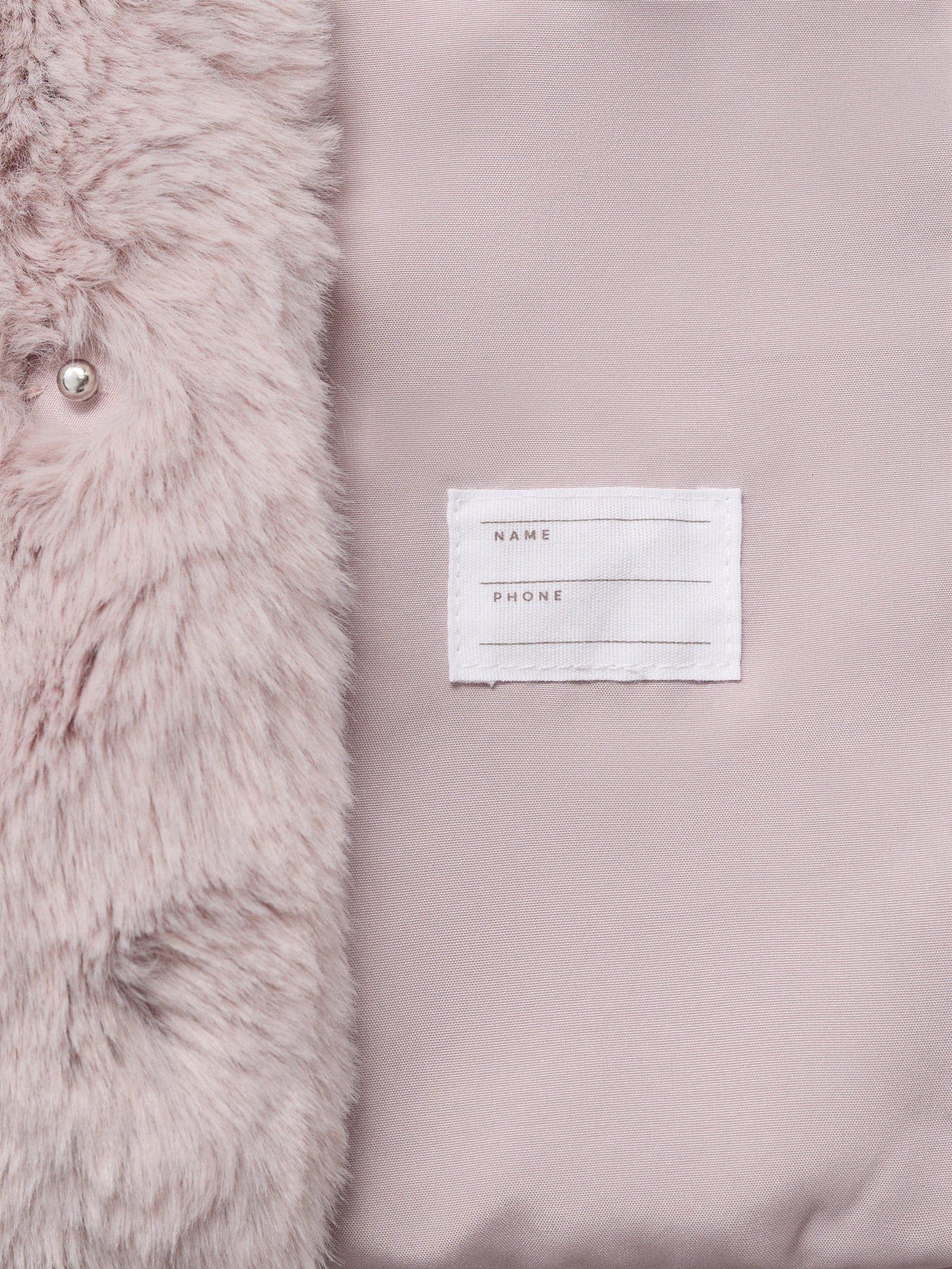 Product image 3 of 4, which shows Mango Kids' Bole Faux Fur Jacket, Pink, 11 years