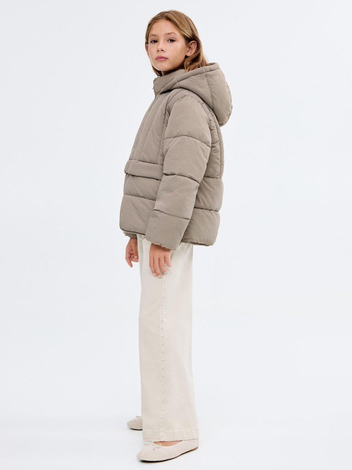 Product image 2 of 7, which shows Mango Kids' Cosy Padded Jacket, Taupe, 10 years