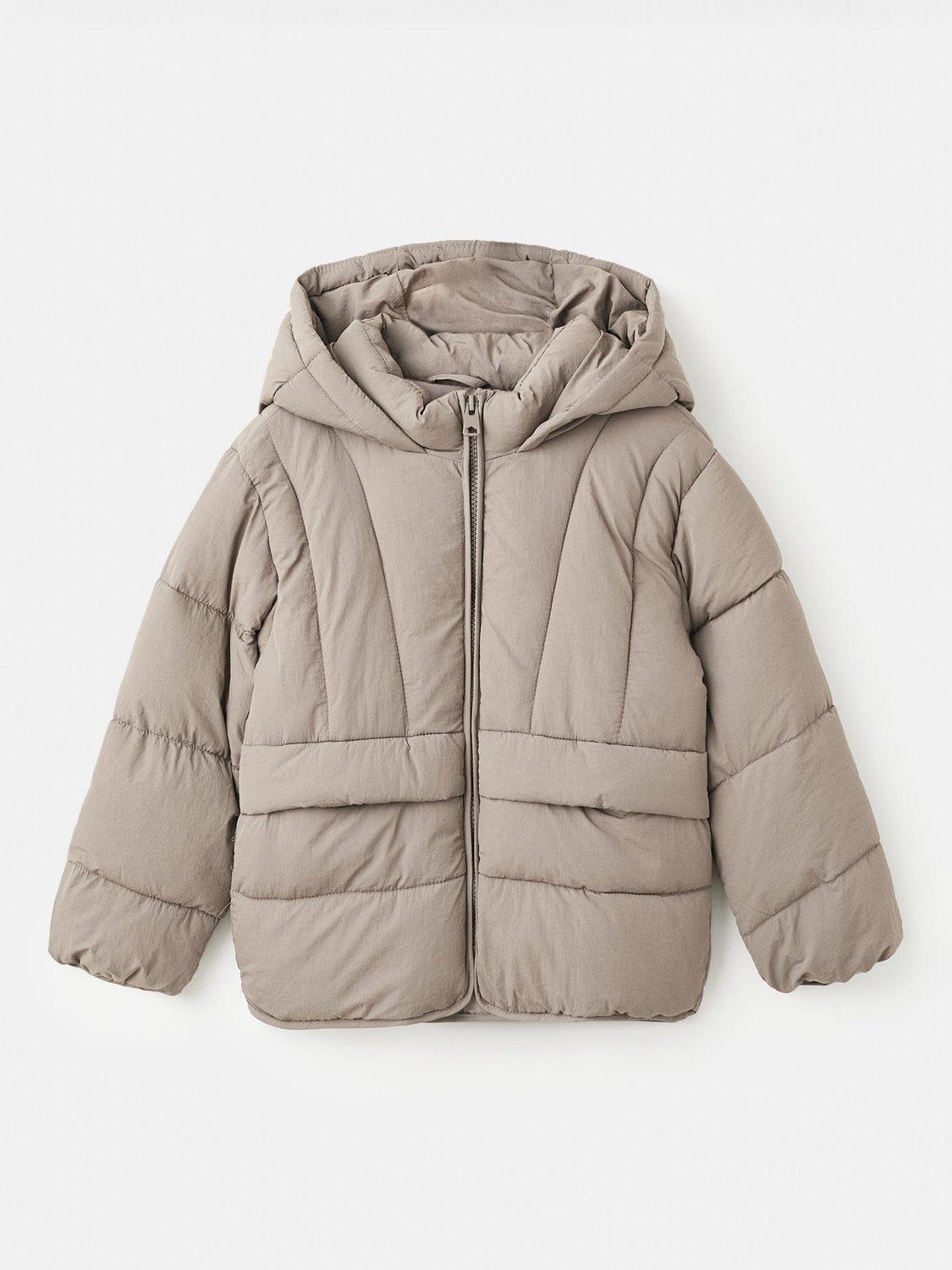 Product image 3 of 7, which shows Mango Kids' Cosy Padded Jacket, Taupe, 10 years
