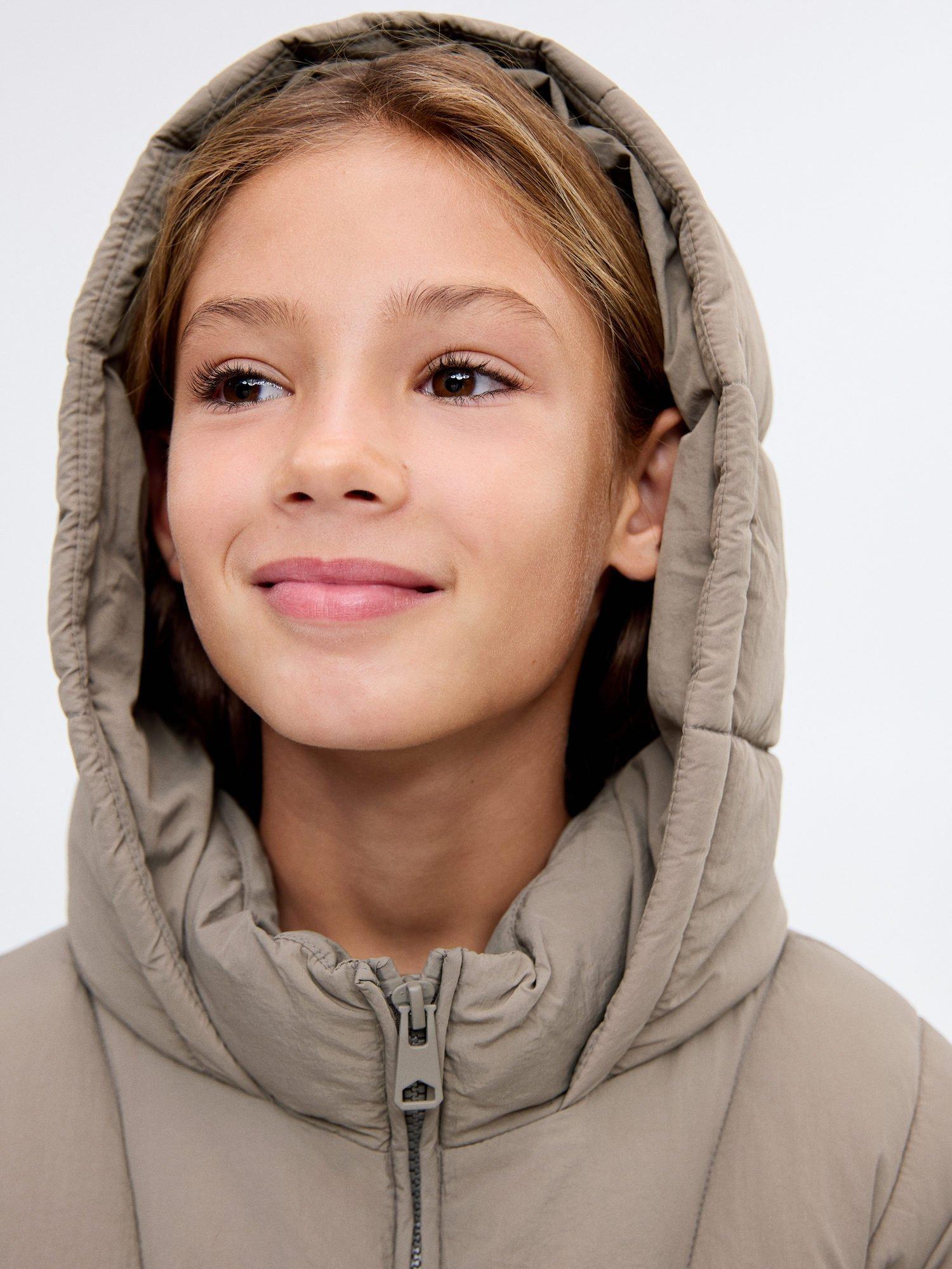 Product image 6 of 7, which shows Mango Kids' Cosy Padded Jacket, Taupe, 10 years
