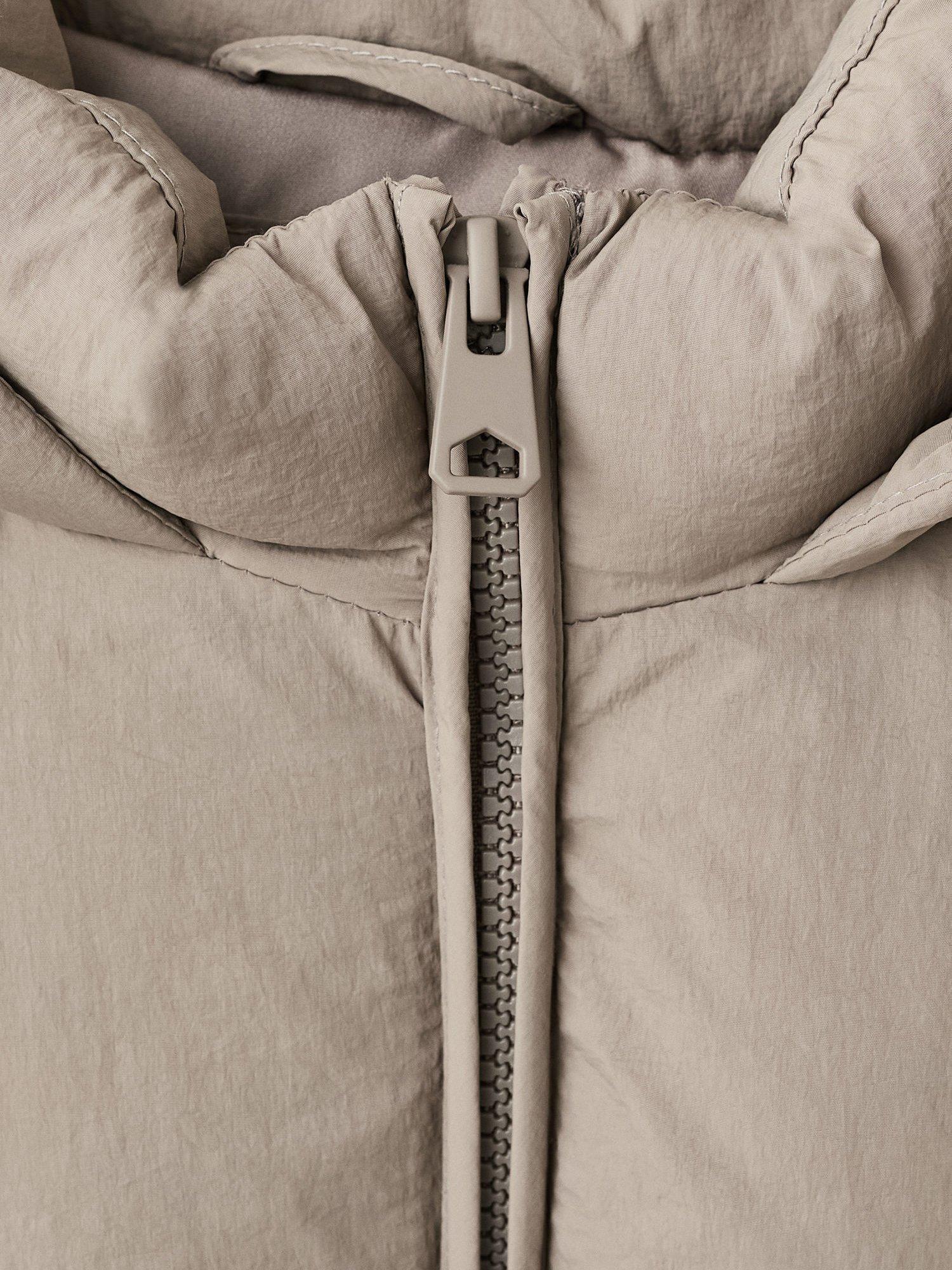 Product image 7 of 7, which shows Mango Kids' Cosy Padded Jacket, Taupe, 10 years