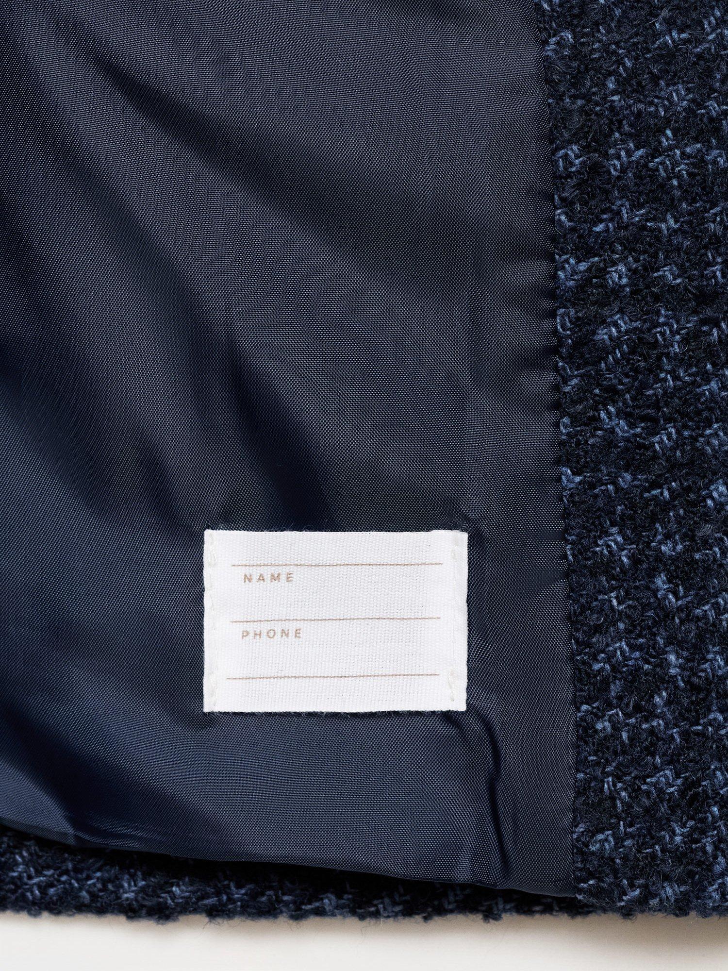 Product image 4 of 5, which shows Mango Kids' Indigo Double Breasted Tweed Coat, Navy, 6 years